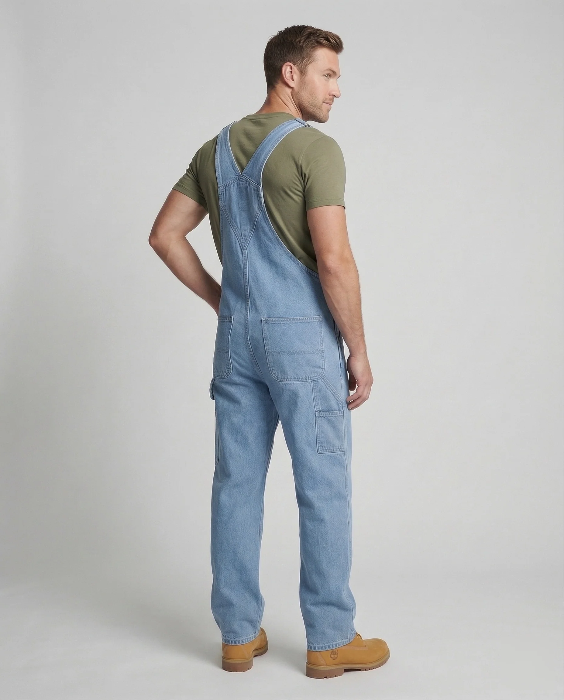Herren Denim Latzhose Verstellbare Träger - Image 3