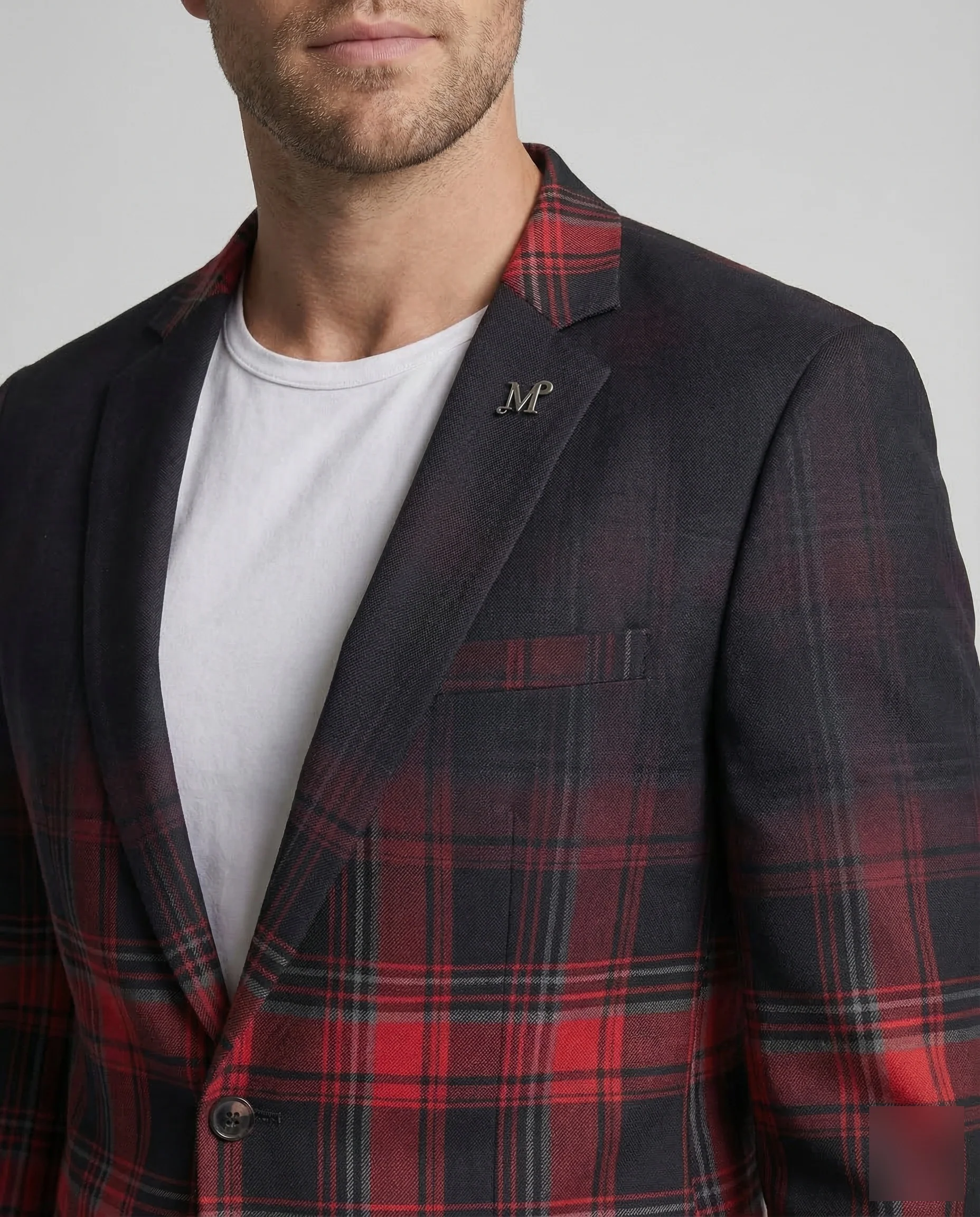 Herren Sakko Karo Kontrast - Image 3