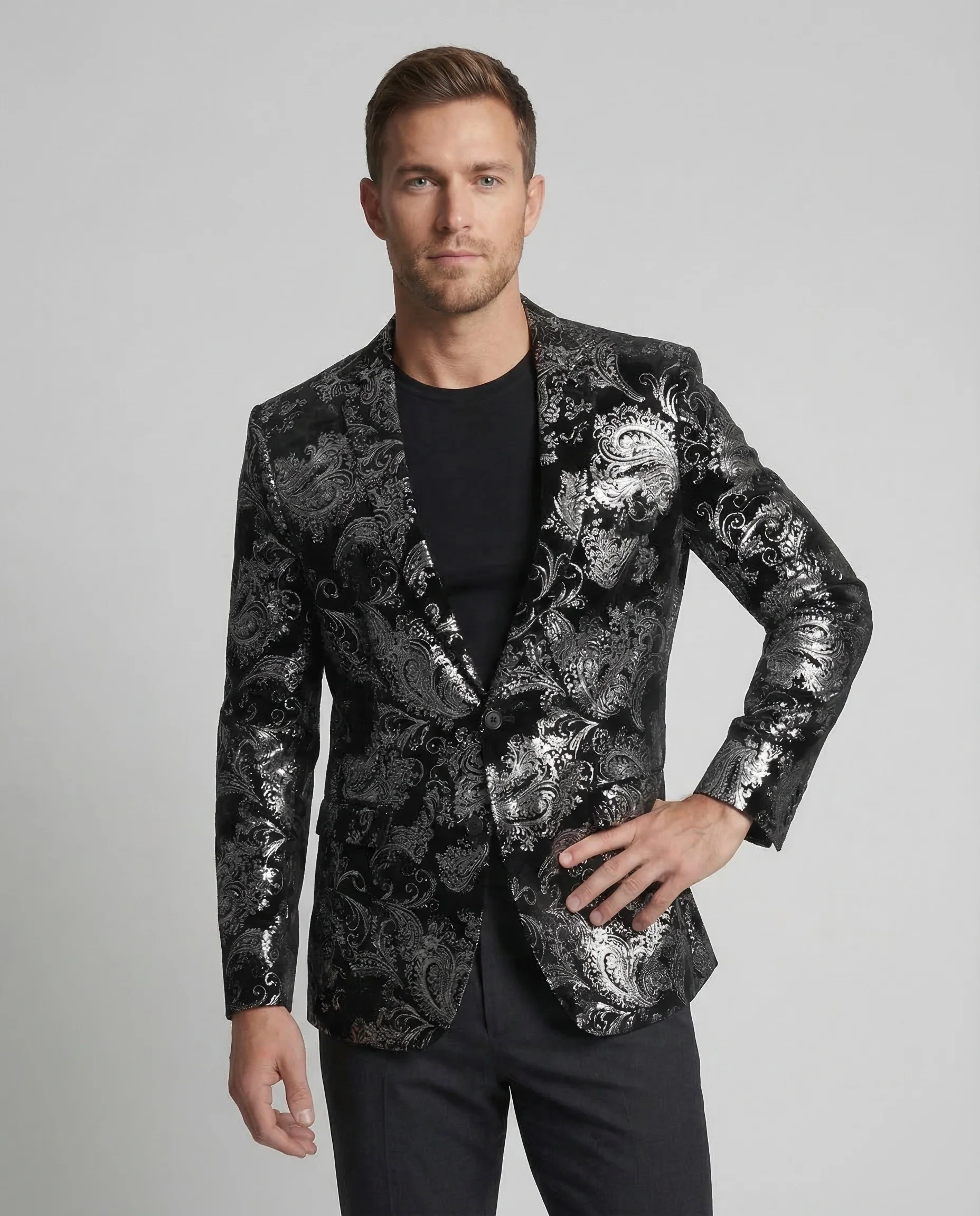 Herren Samt Sakko Paisley - Image 2