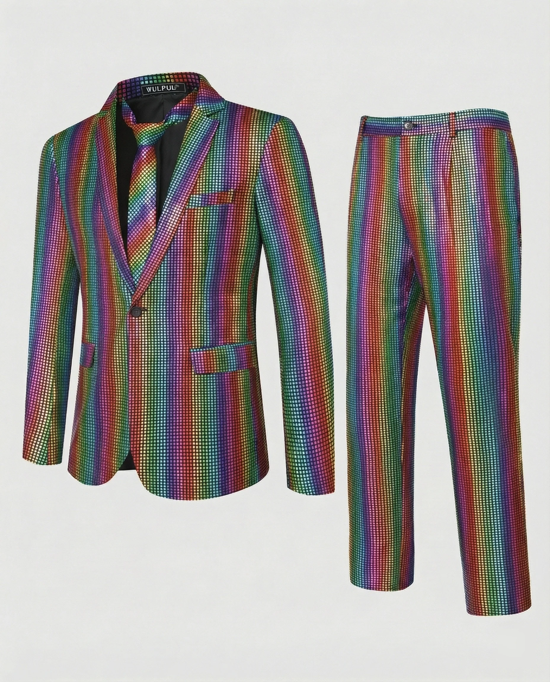 Herren Abendanzug mit Glanzmuster Slim Fit - Image 3
