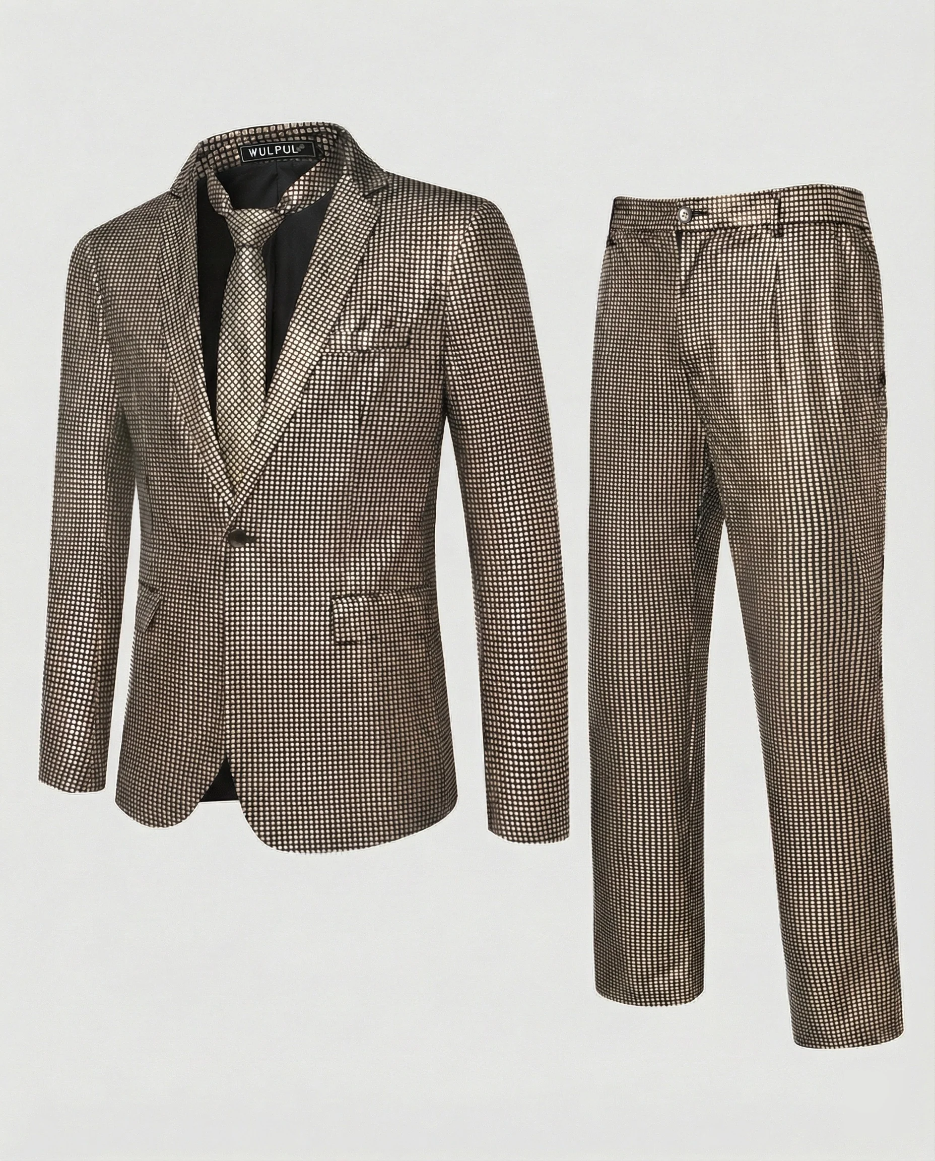 Herren Abendanzug mit Glanzmuster Slim Fit - Image 4