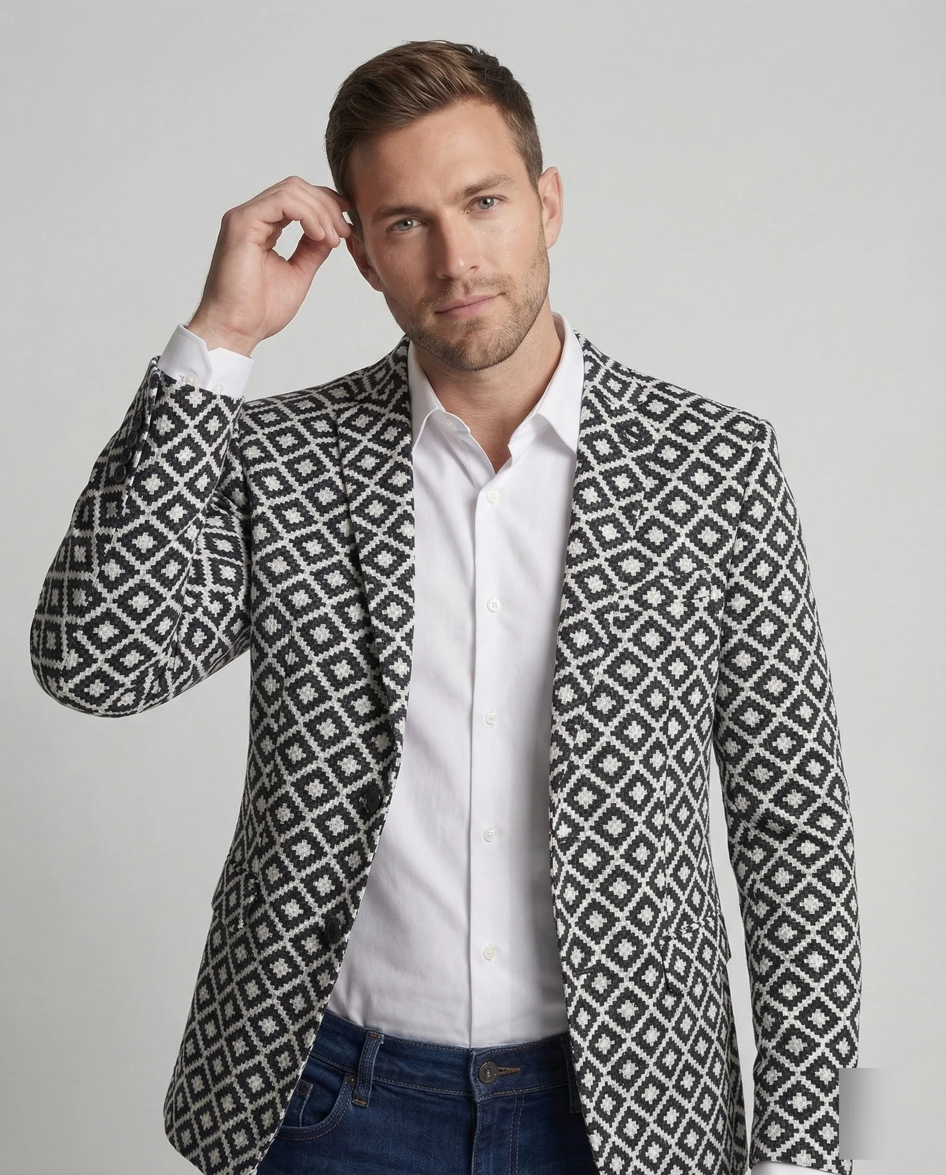 Herren Sakko Schlangenmuster Western - Image 2