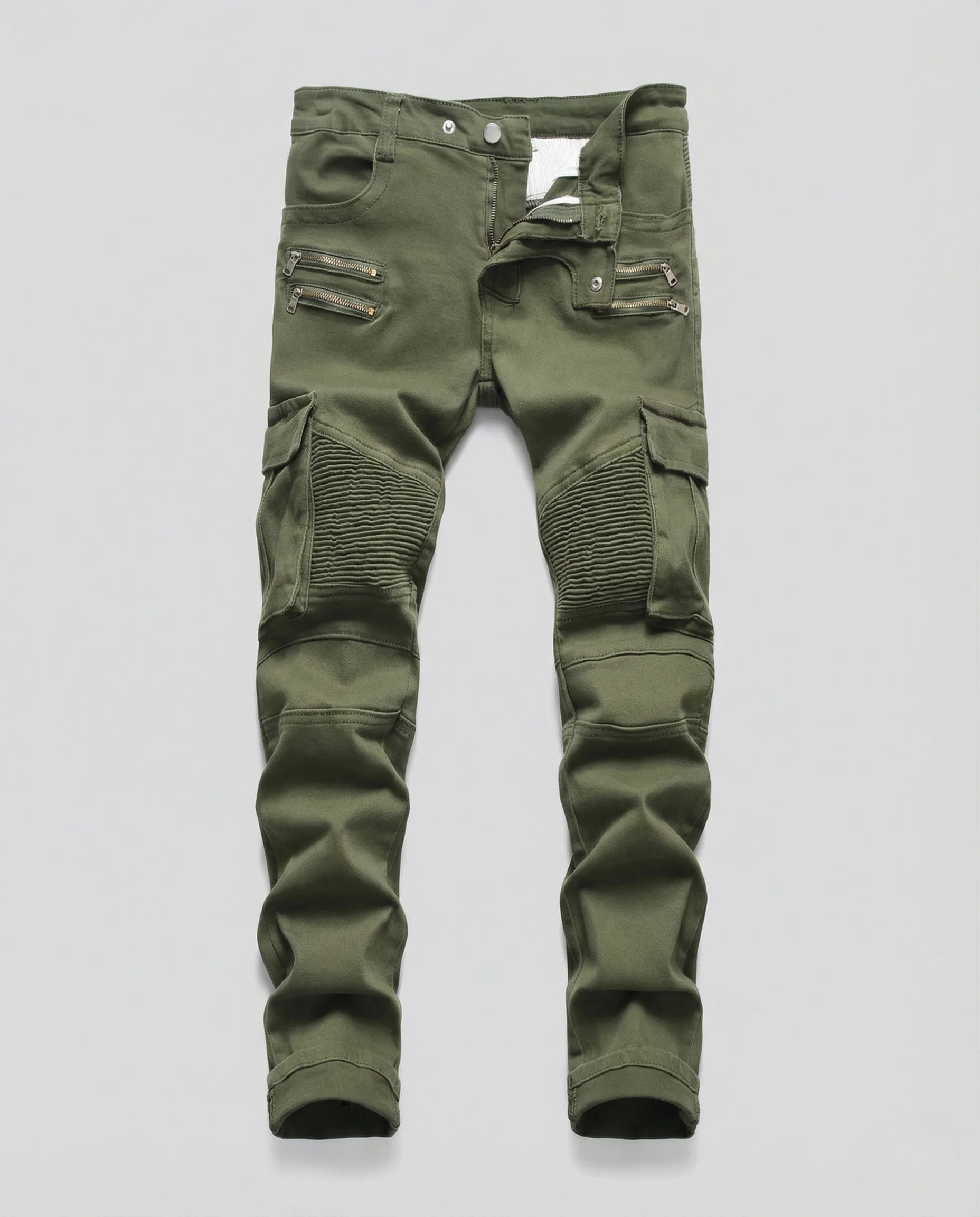 Herren Slim Cargohose mit Kniepaneelen & Zipper - Image 5