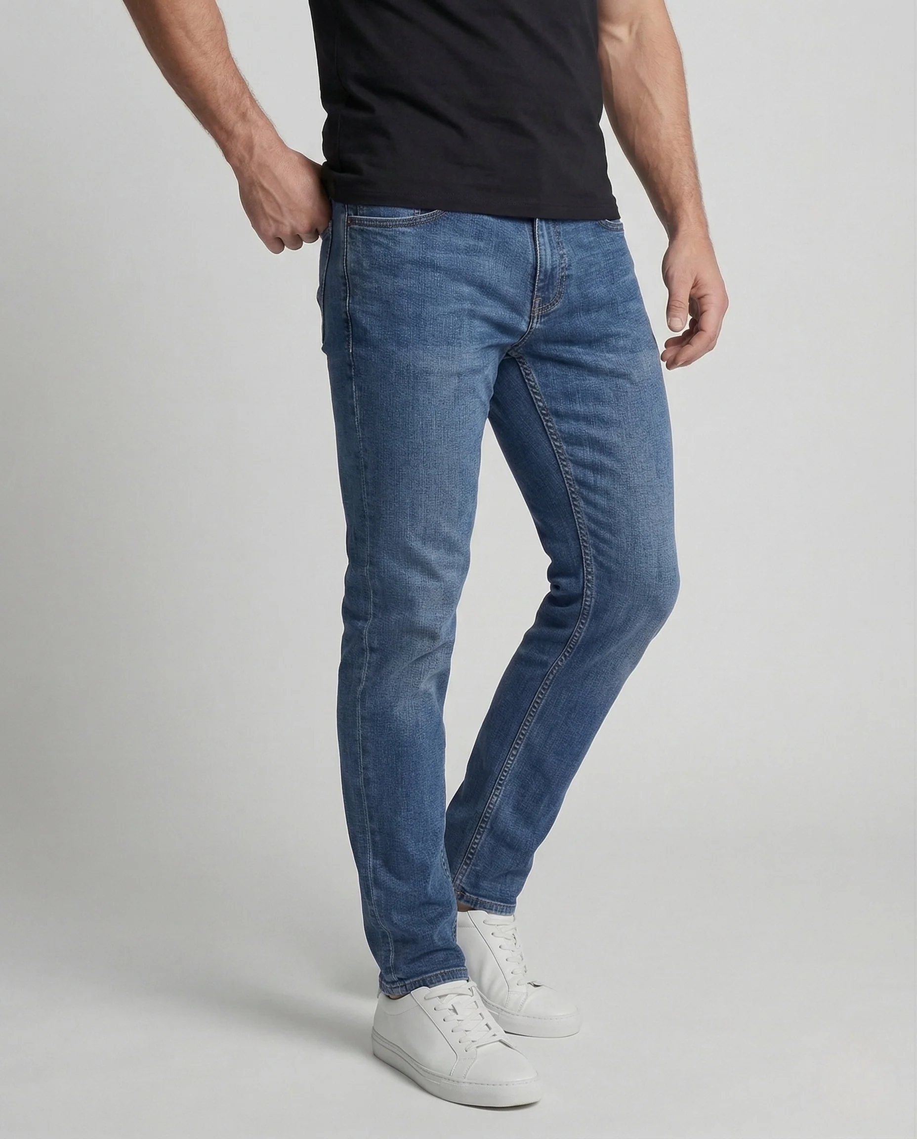 Herren Stretch Jeans Slim Fit Gerades Bein - Image 2