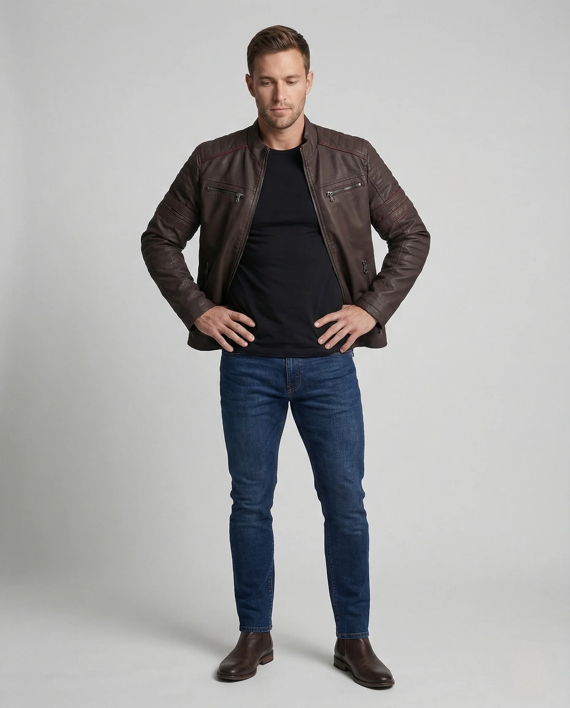 Herren Motorsport Lederblouson - Image 2