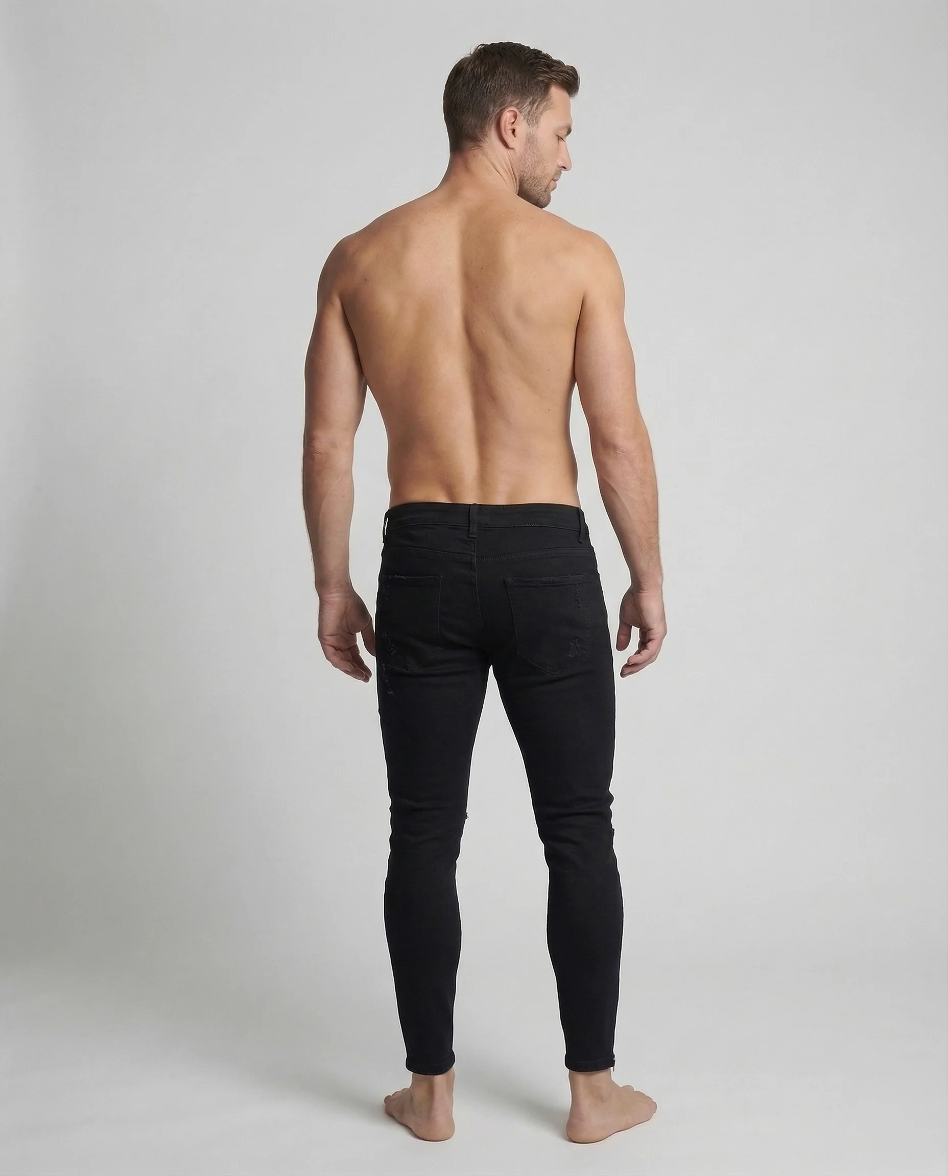 Herren Skinny Jeans mit Rissen & Saumreißverschluss - Image 2