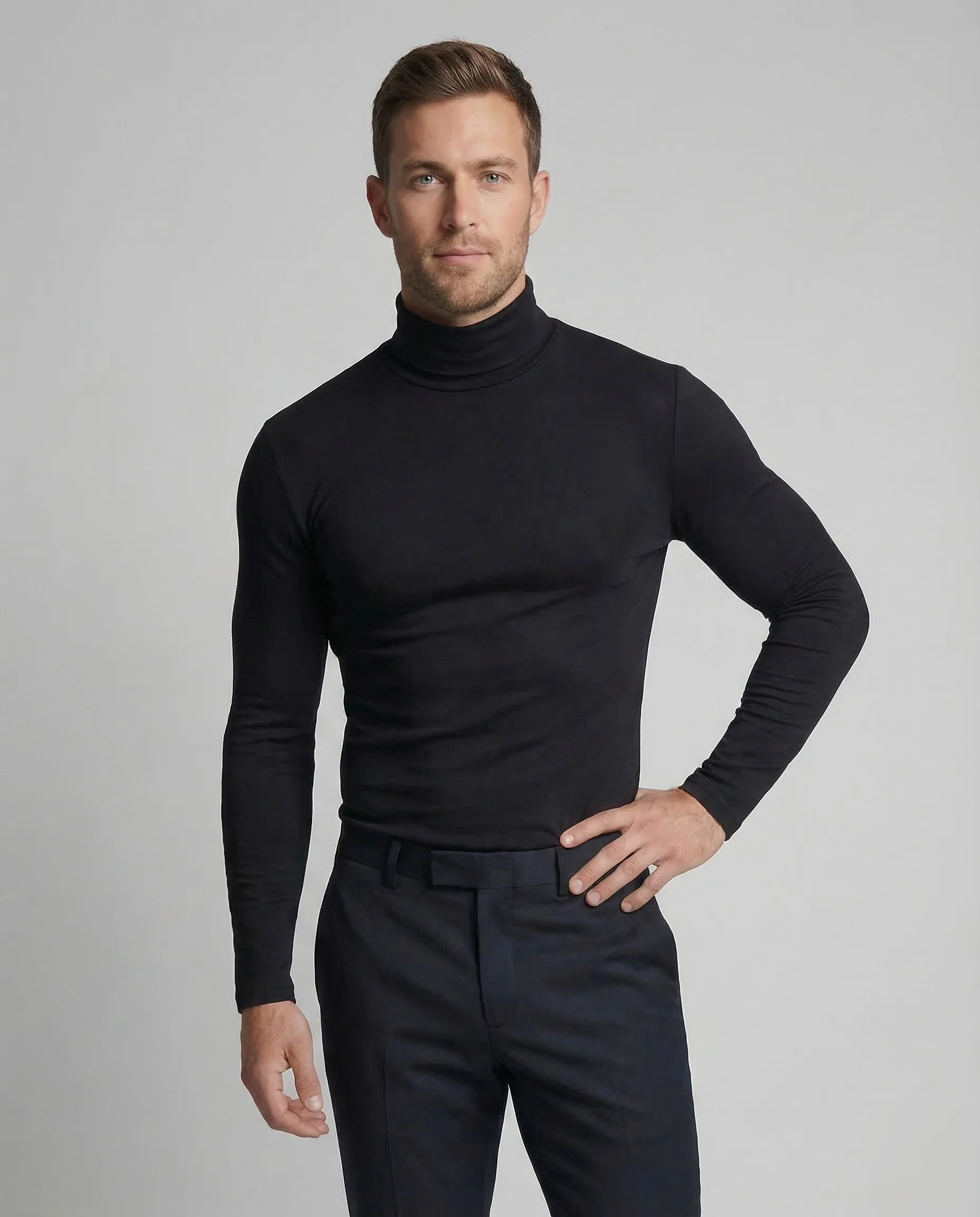 Herren Rollkragenpullover Feinstrick - Image 2