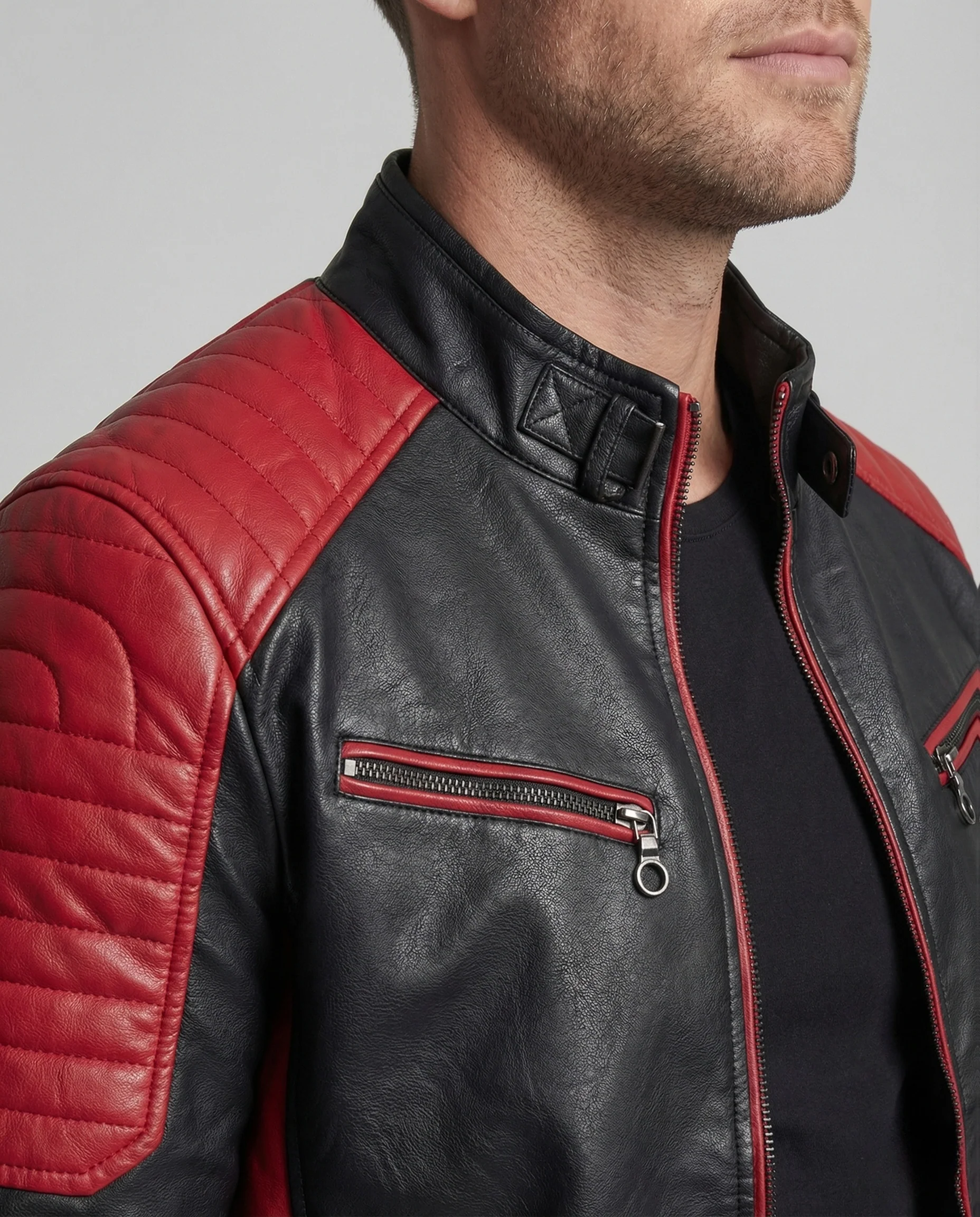 Herren Neo Moto Blouson mit Stehkragen & Zipper - Image 3