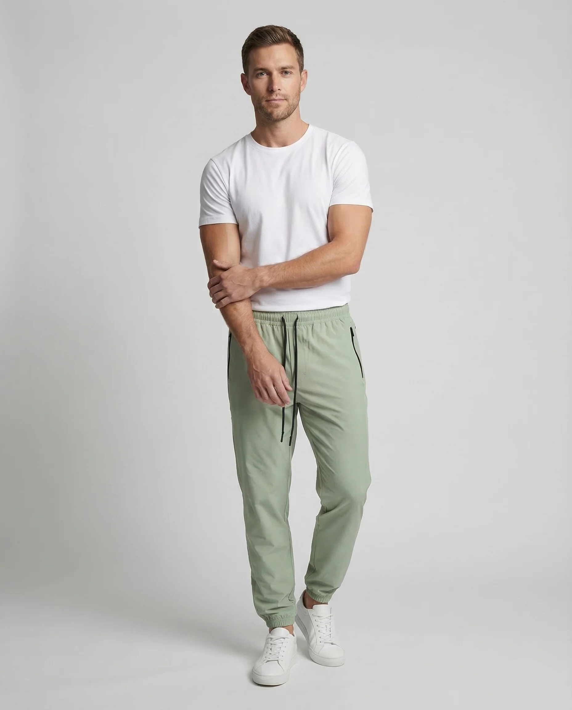 Herren Jogginghose Tapered Reißverschluss