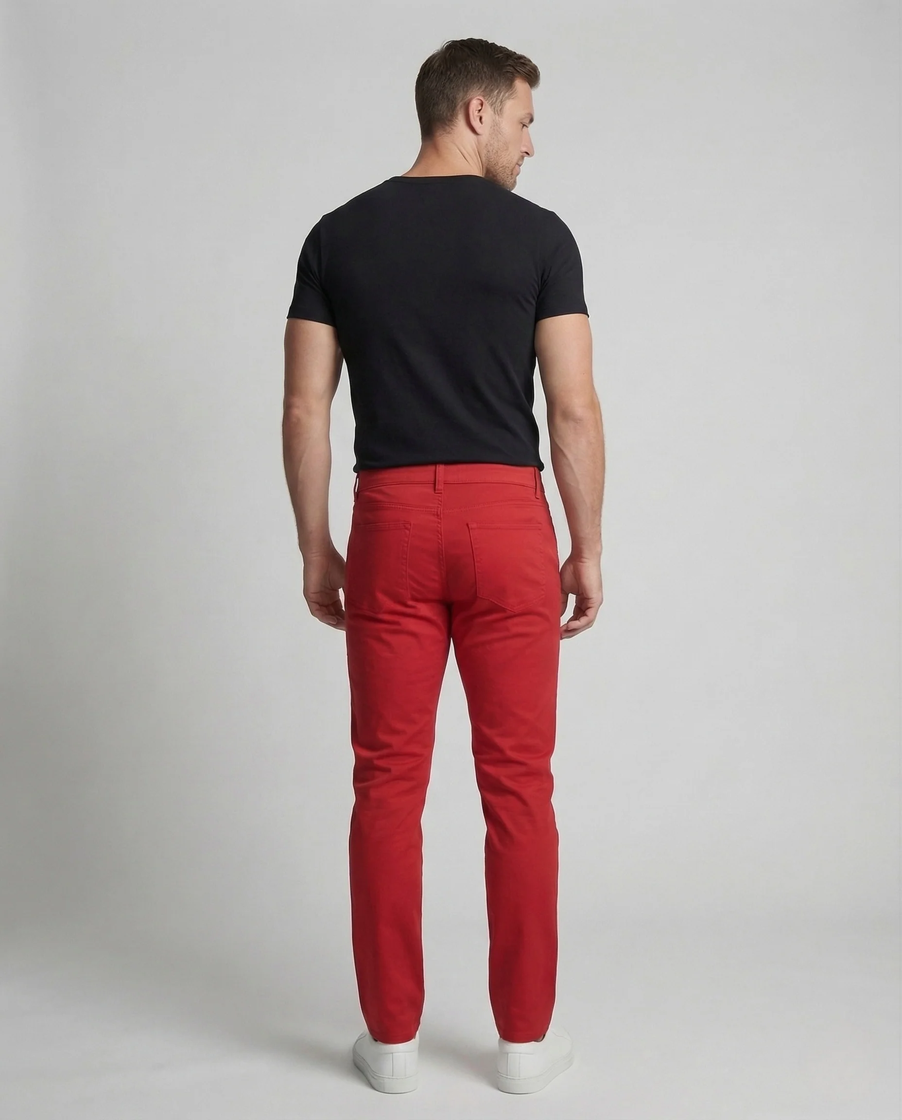 Herren Chinohose Slim Fit mit Elastan und Gürtelschlaufen - Image 4