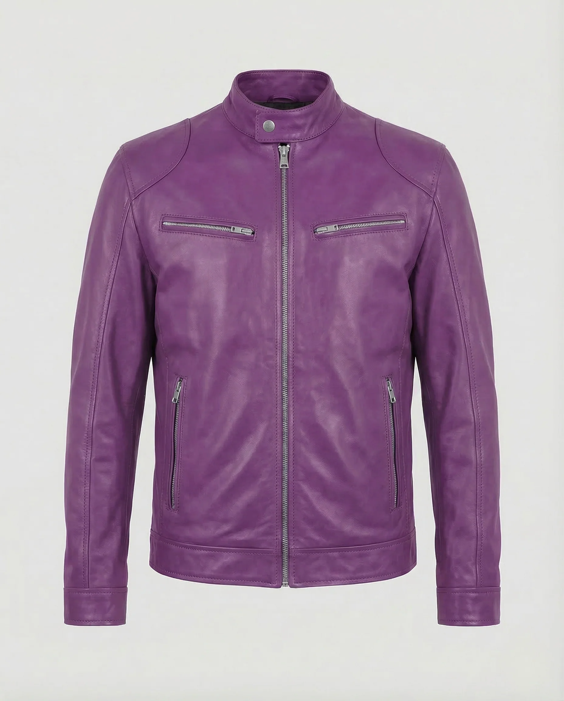 Herren Lederjacke Slim Stehkragen - Image 10