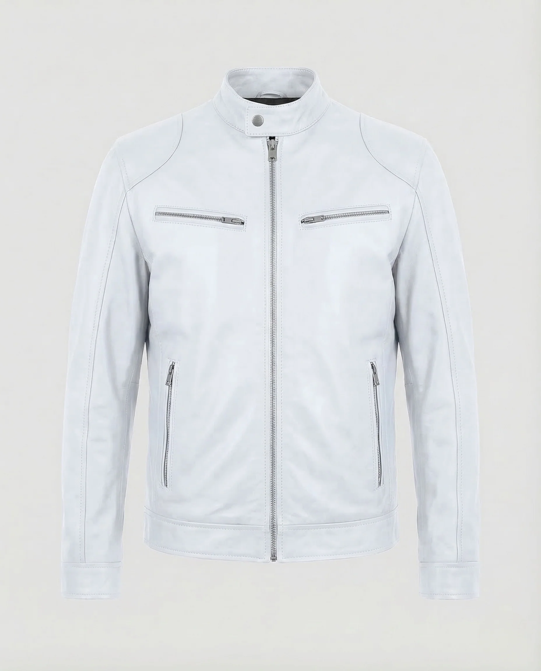 Herren Lederjacke Slim Stehkragen - Image 16