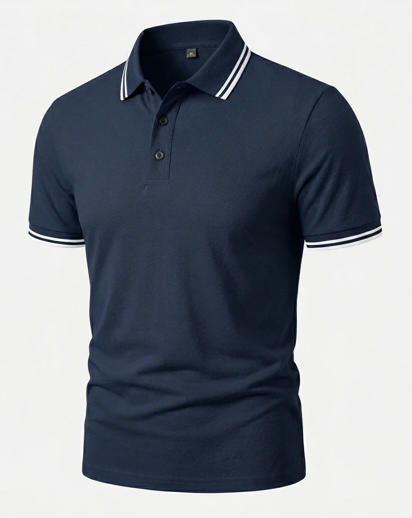 Herren Poloshirt Kurzarm Slim Fit mit Kontrastkragen - Image 10