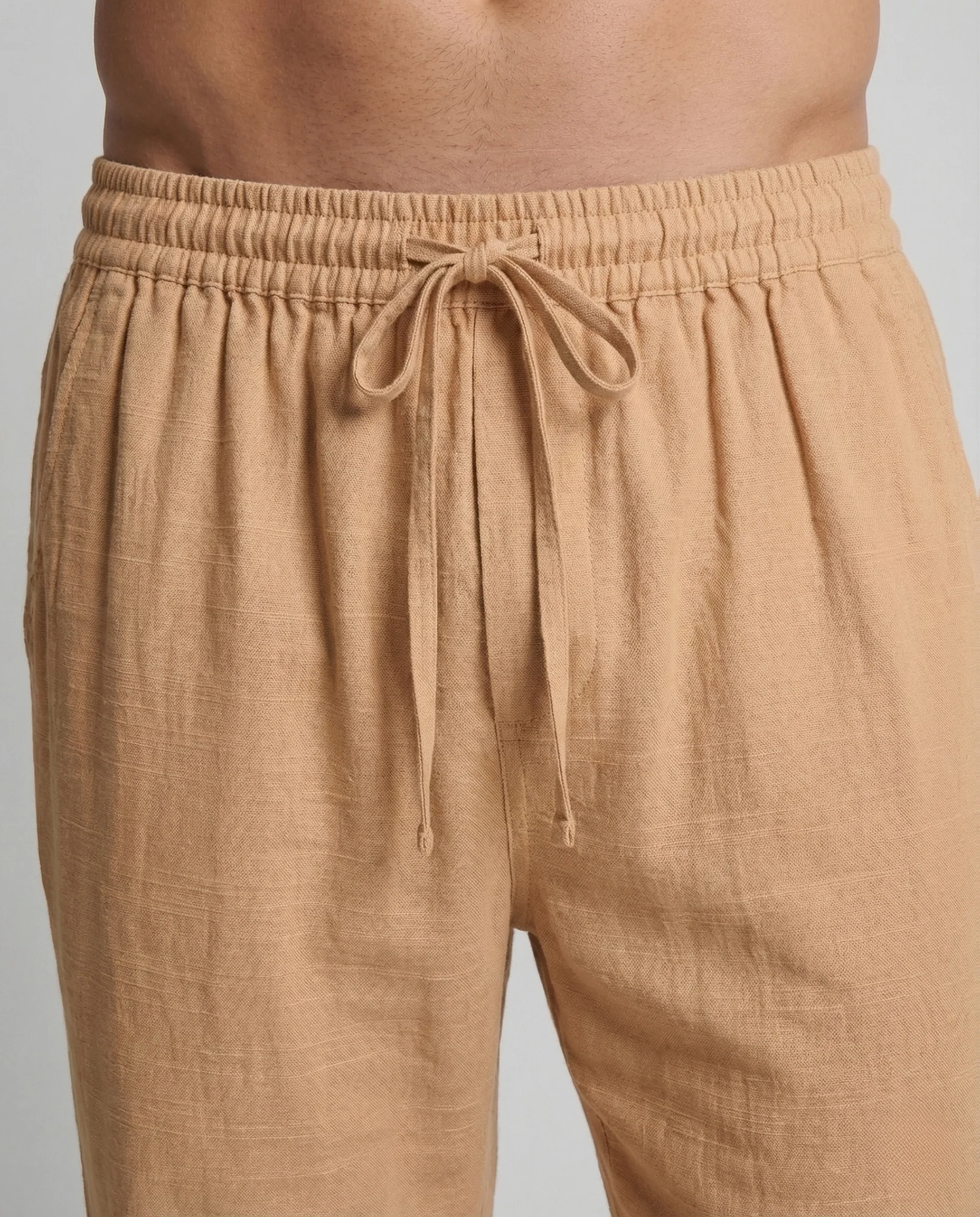 Herren Leinenhose Weit Elastischer Bund - Image 3