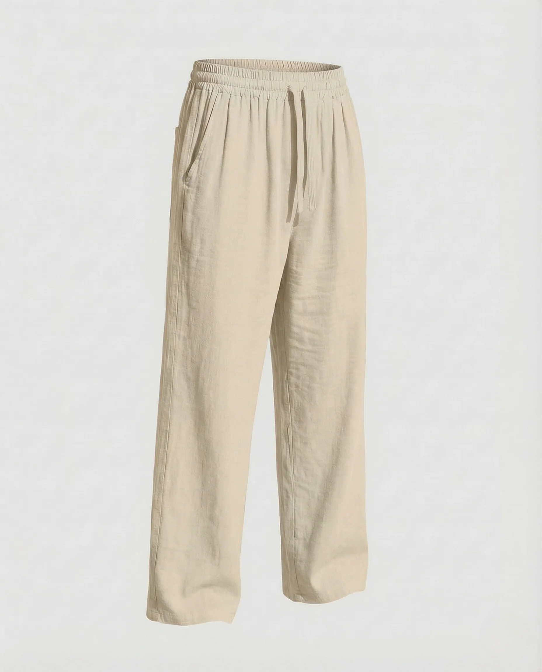 Herren Leinenhose Weit Elastischer Bund - Image 6