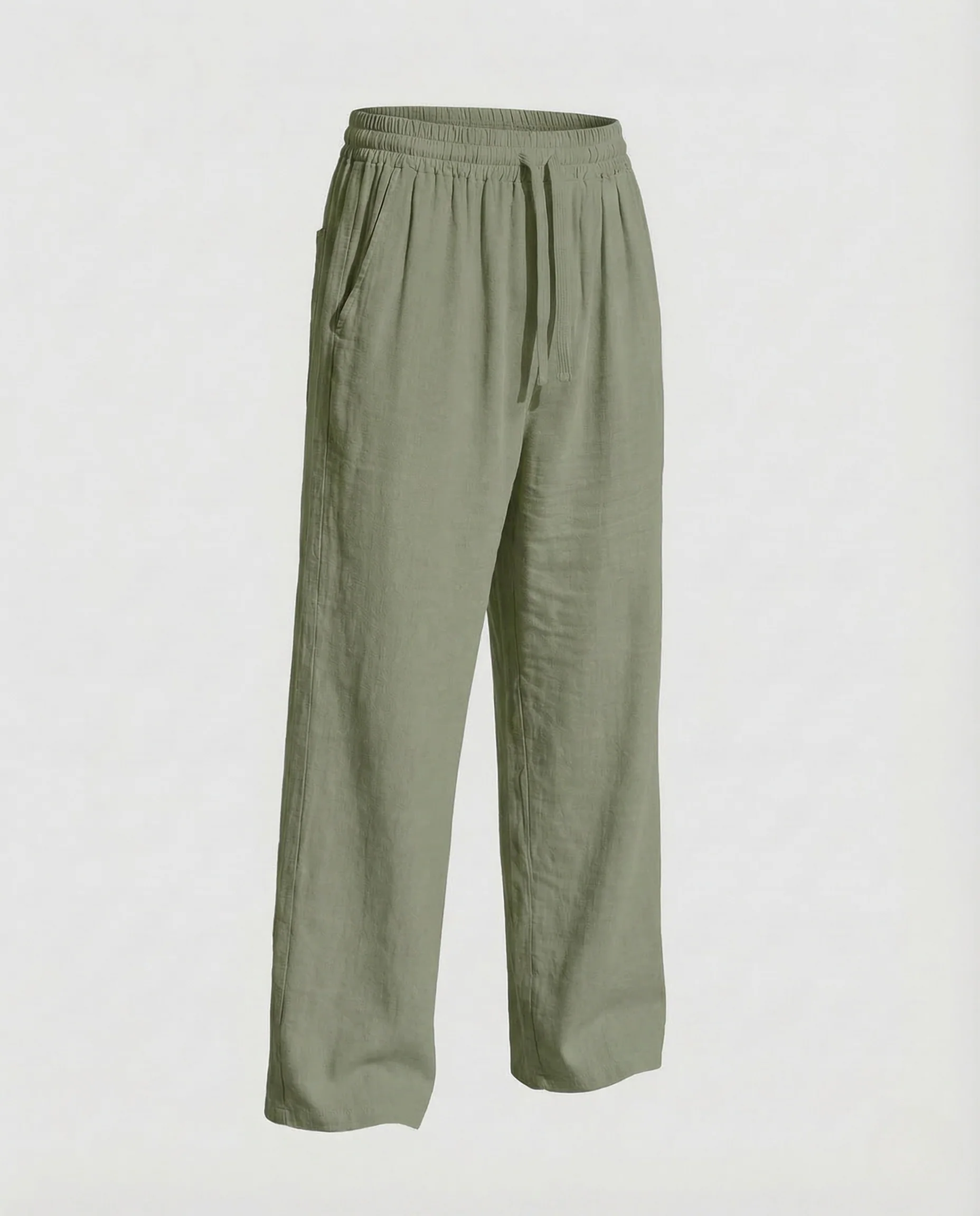 Herren Leinenhose Weit Elastischer Bund - Image 7