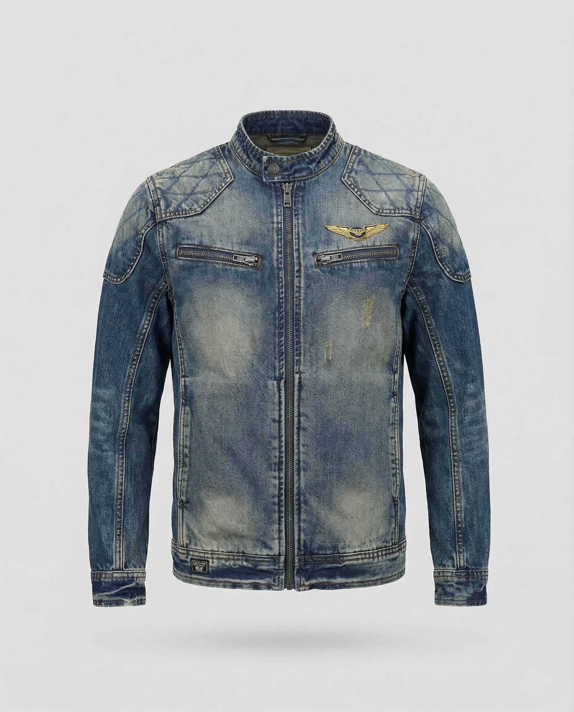 Herren Biker Denimjacke stonewashed - Image 5