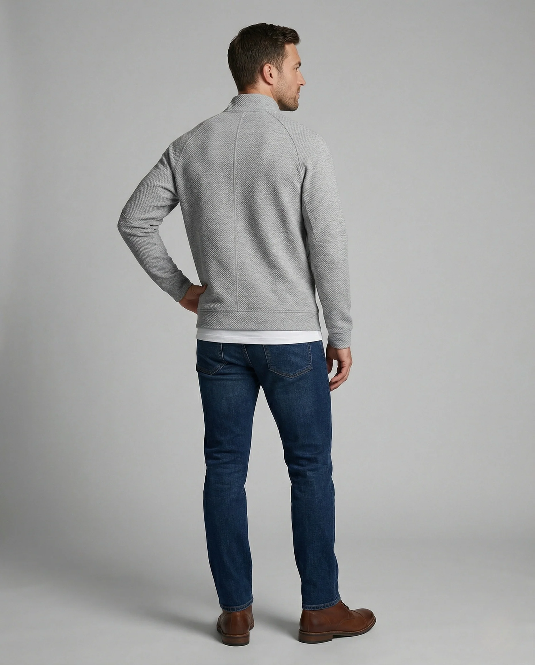 Herren Reißverschluss-Cardigan mit Stehkragen - Image 4