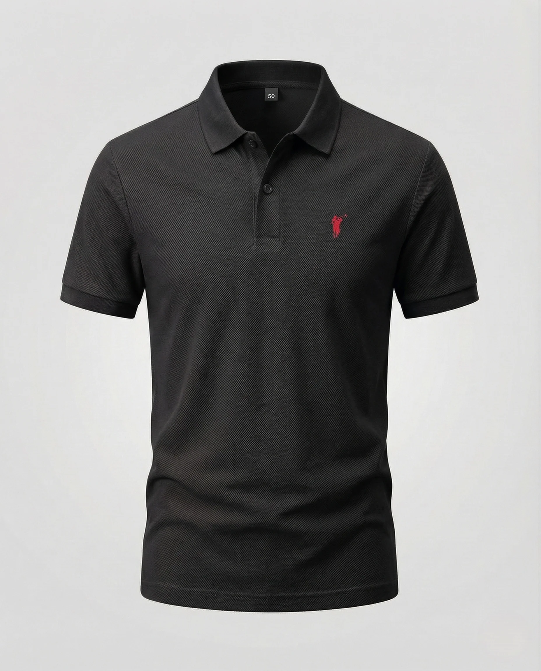 Herren Piqué Polohemd mit Bruststick und Rippabschlüssen - Image 14