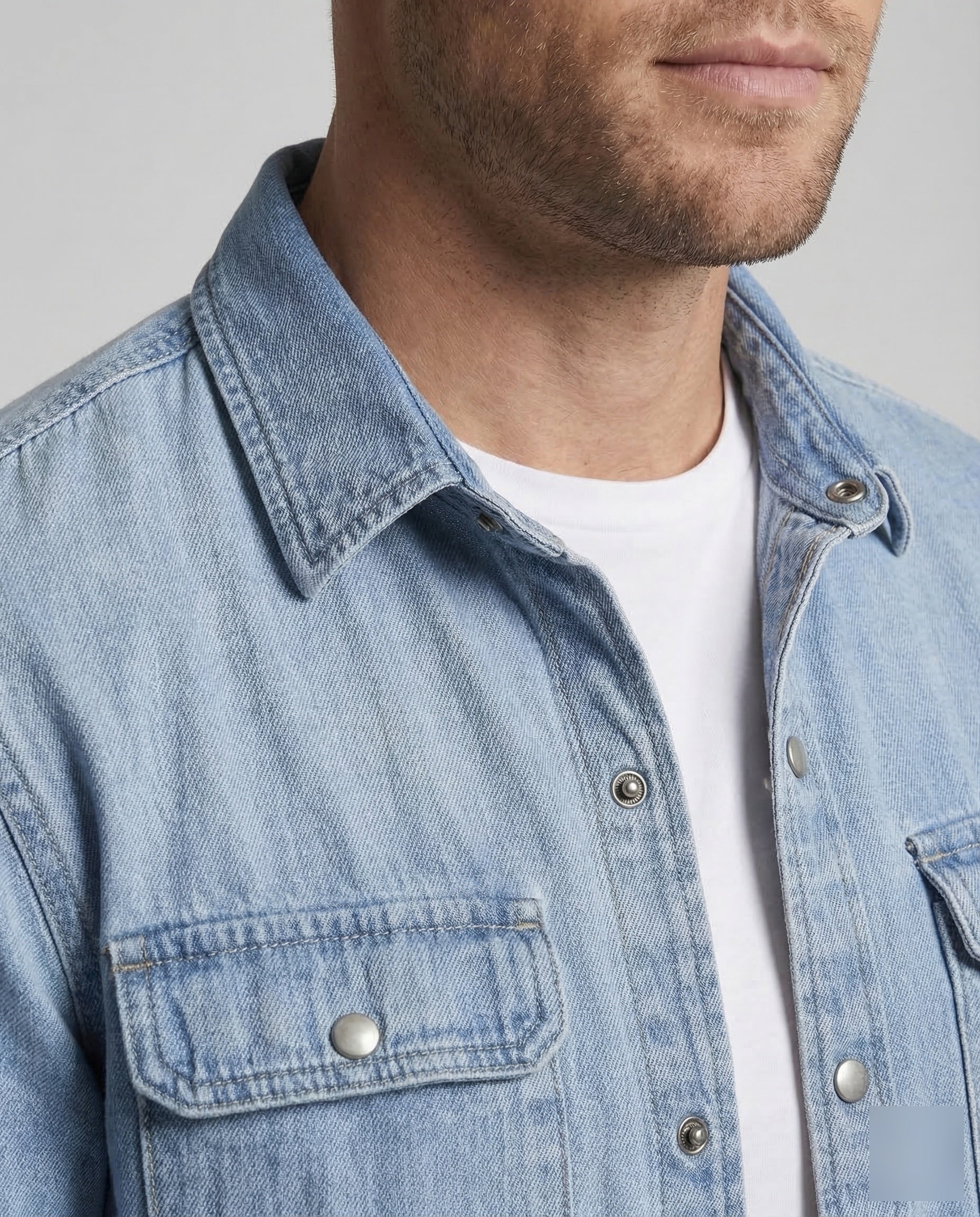 Herren Jeanshemdjacke Druckknöpfe - Image 3