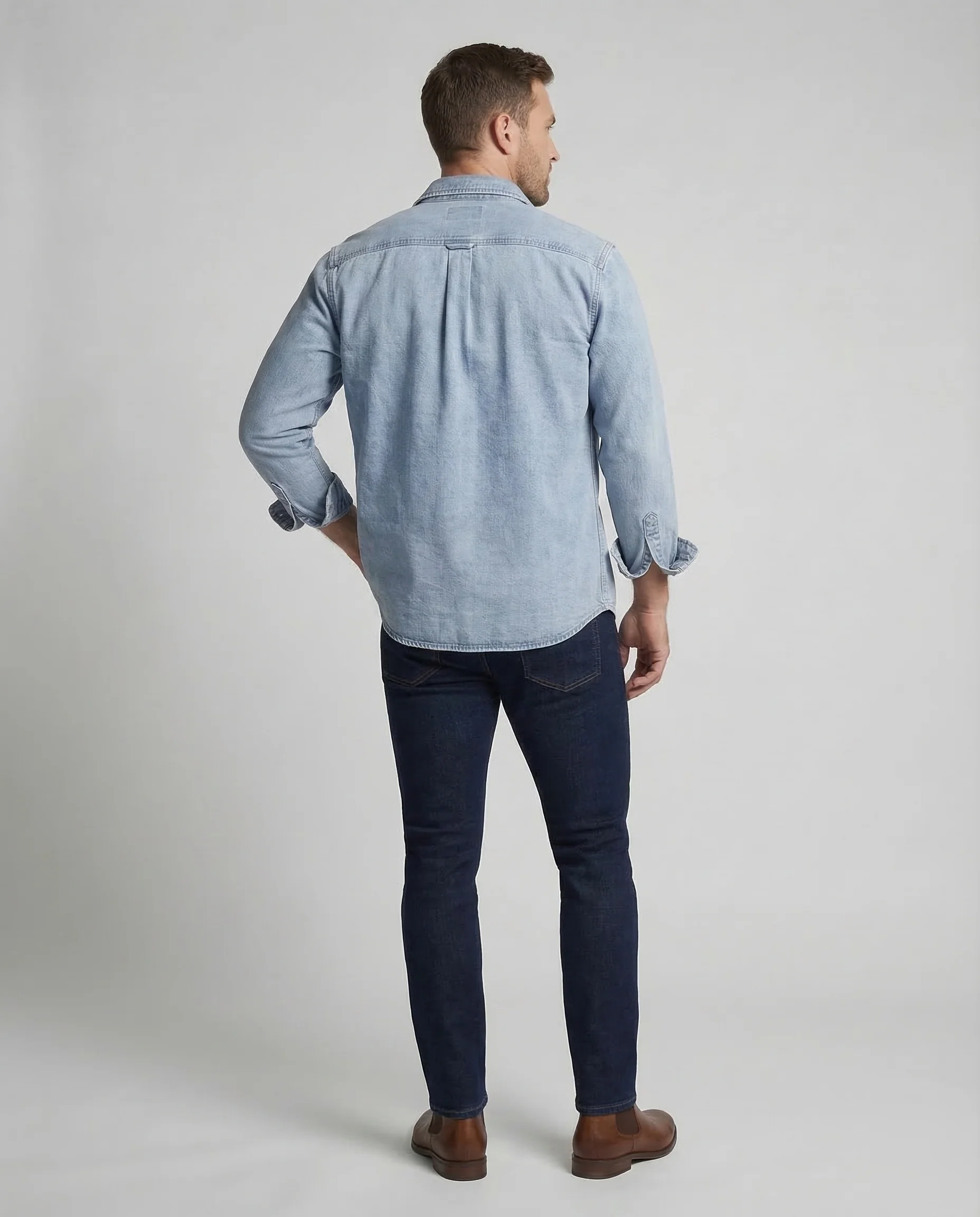 Herren Jeanshemdjacke Druckknöpfe - Image 4