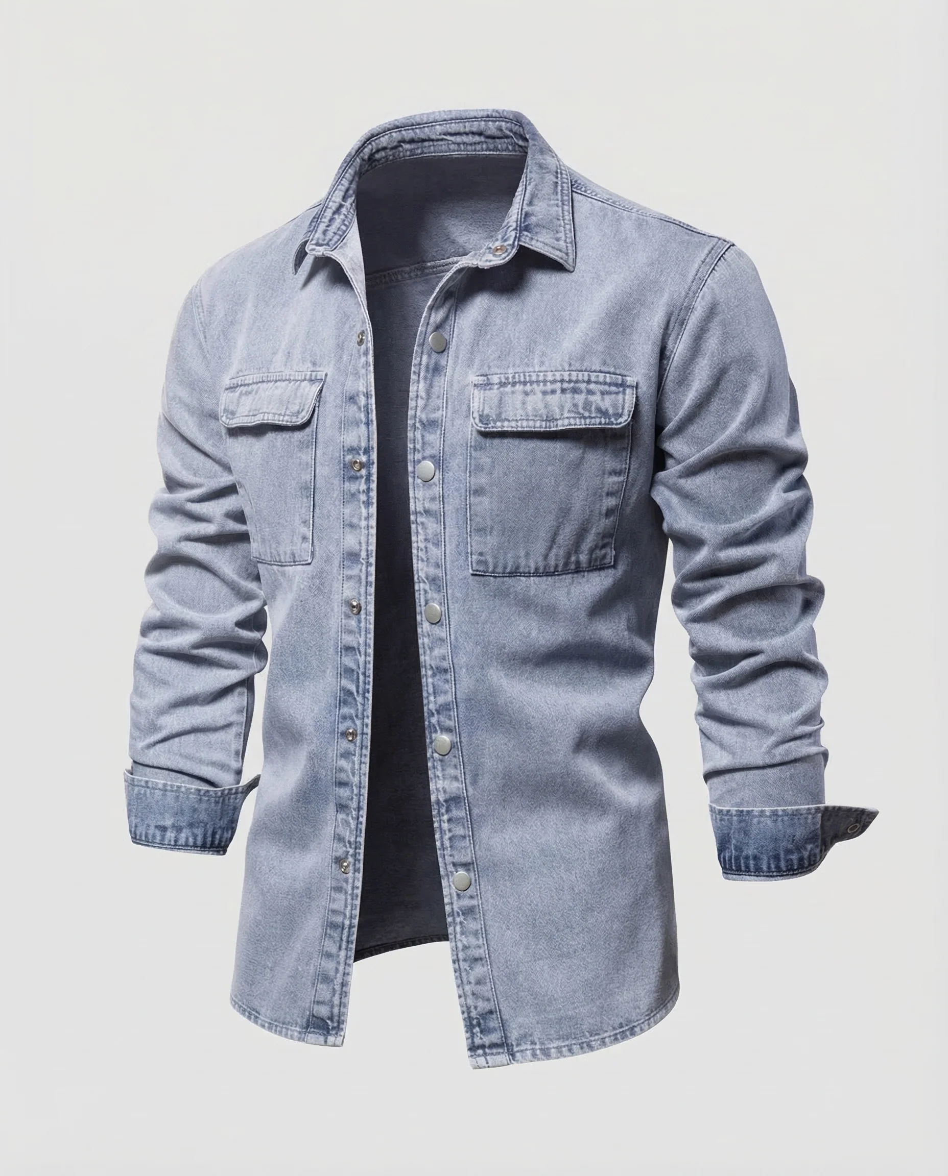 Herren Jeanshemdjacke Druckknöpfe - Image 5