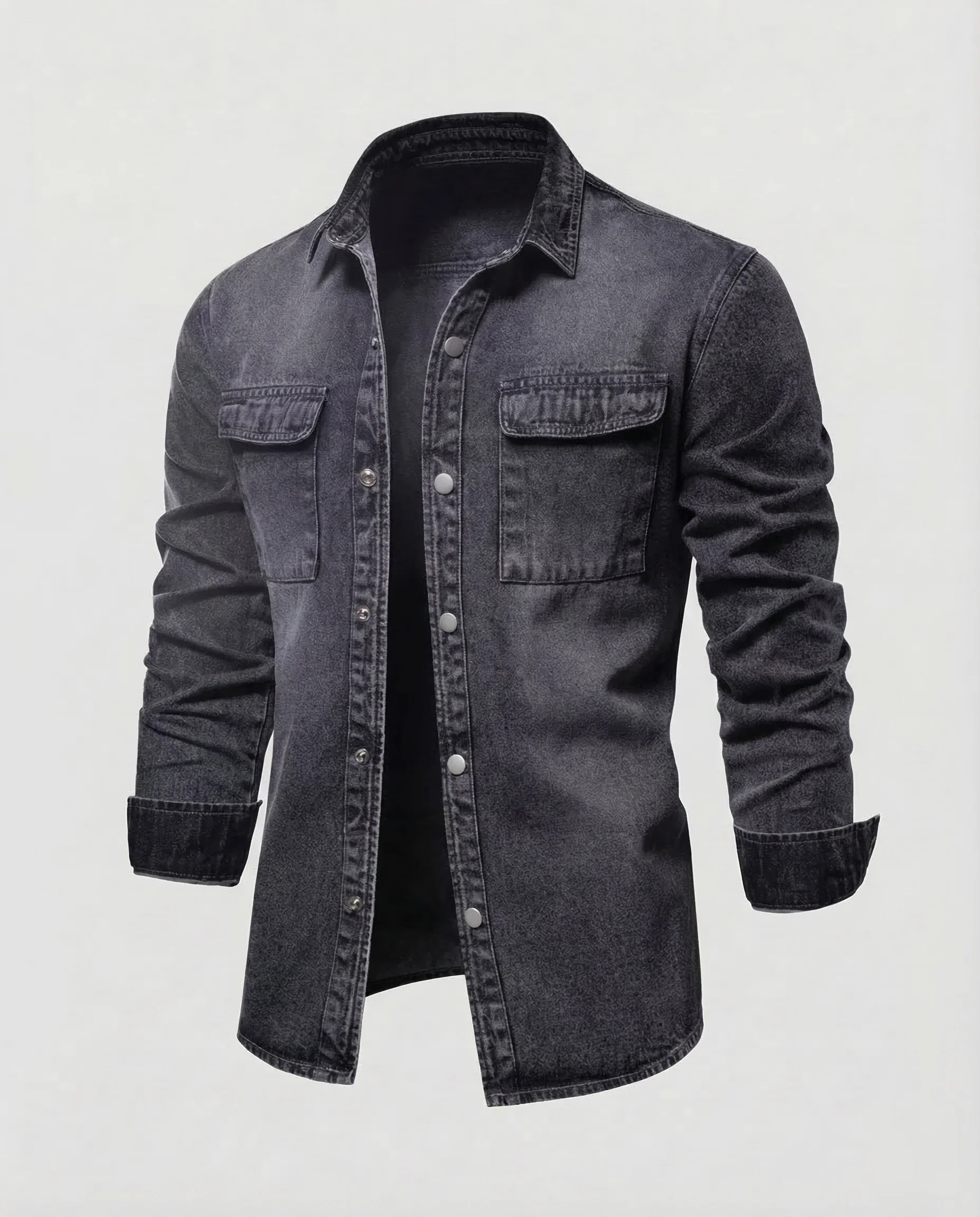 Herren Jeanshemdjacke Druckknöpfe - Image 6