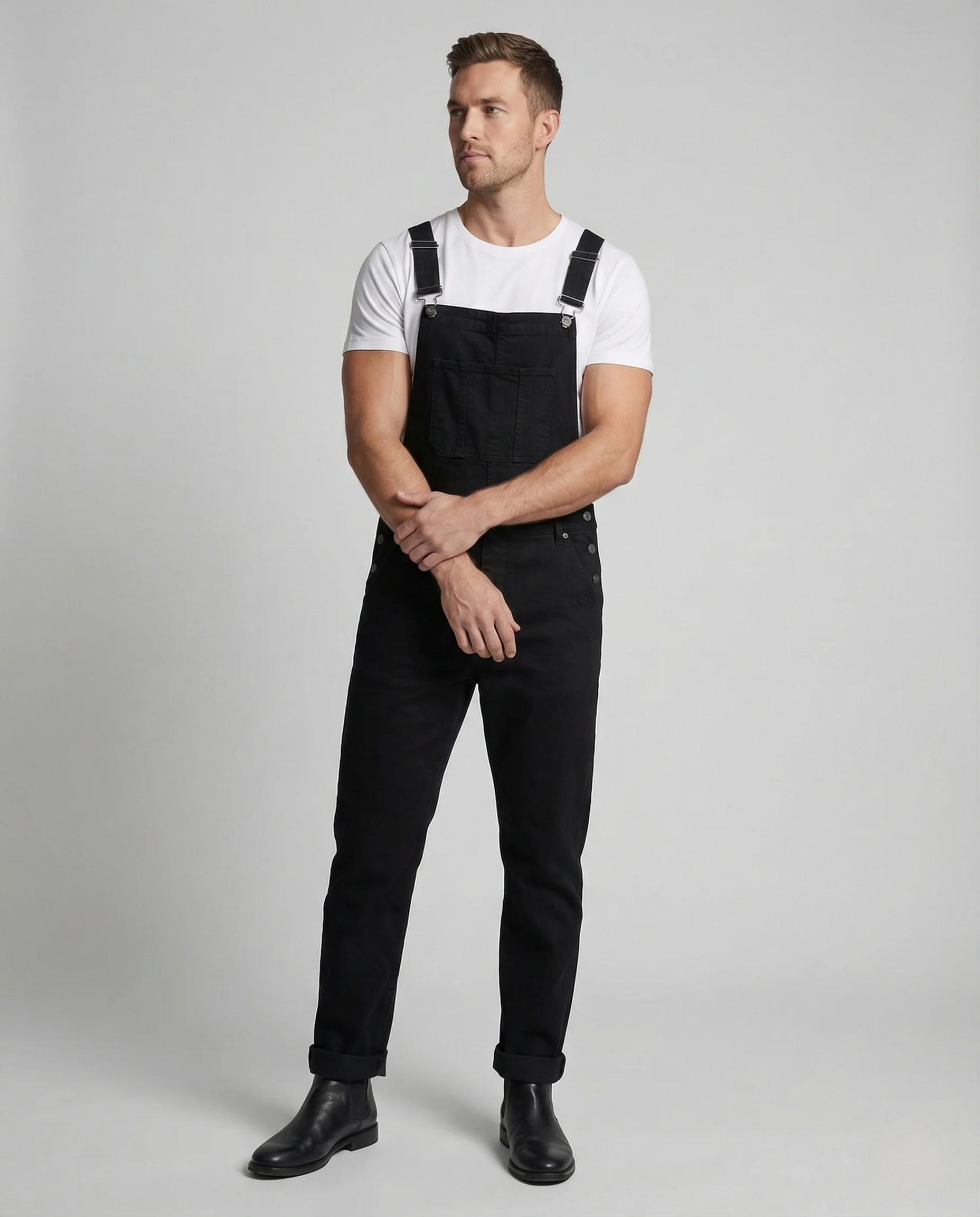 Herren Baumwolltwill Latzhose schmal