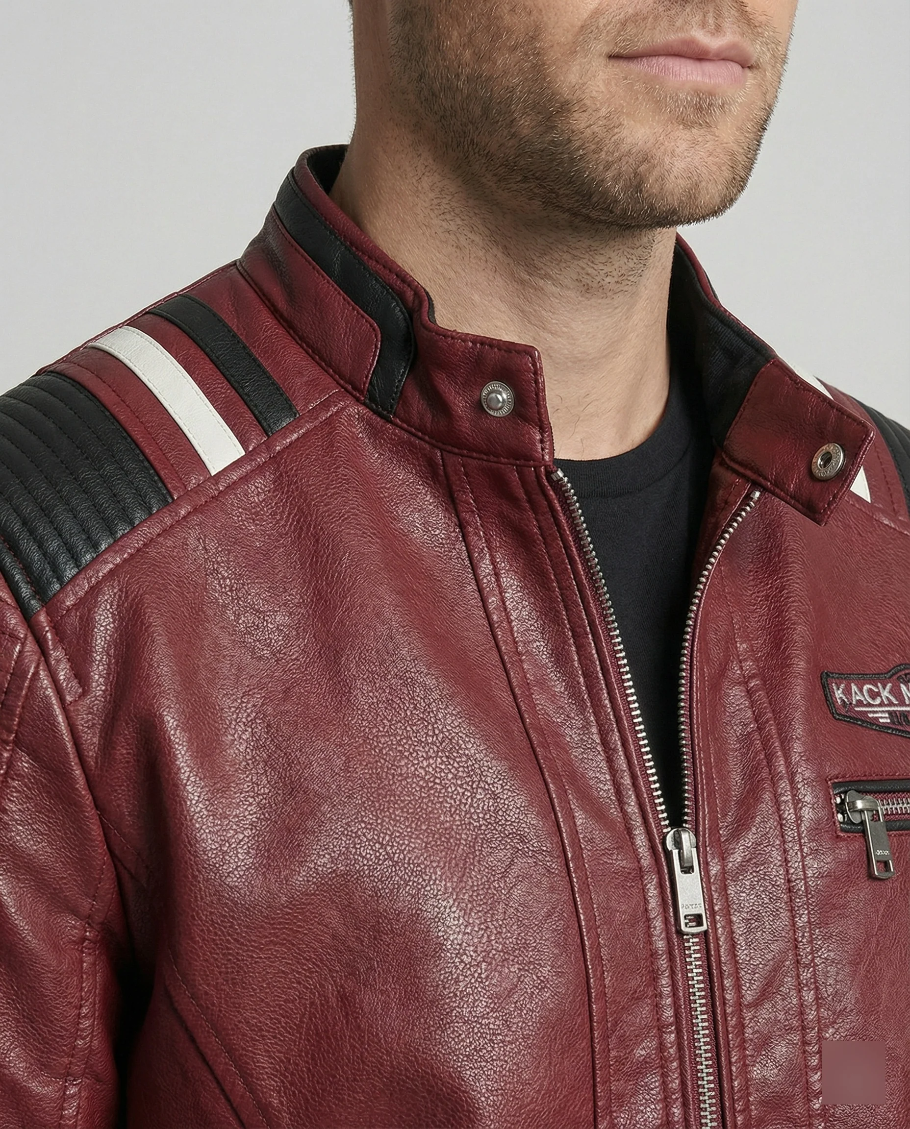 Herren Lederjacke Herren Biker - Image 7