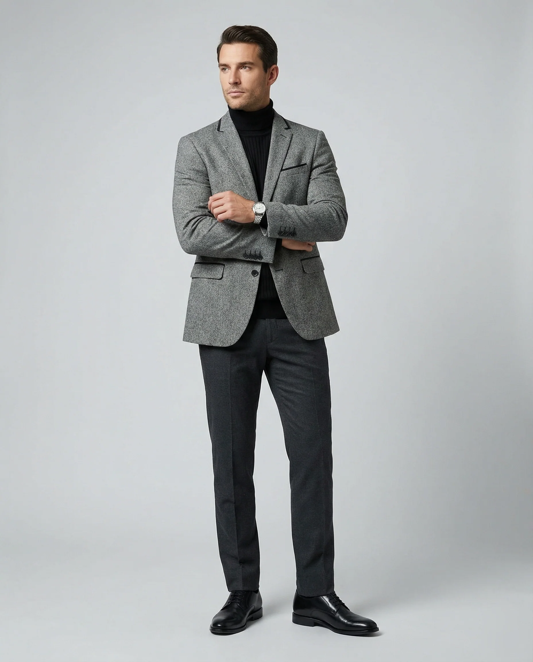Herren Business Sakko Glencheck Slim Fit - Image 7