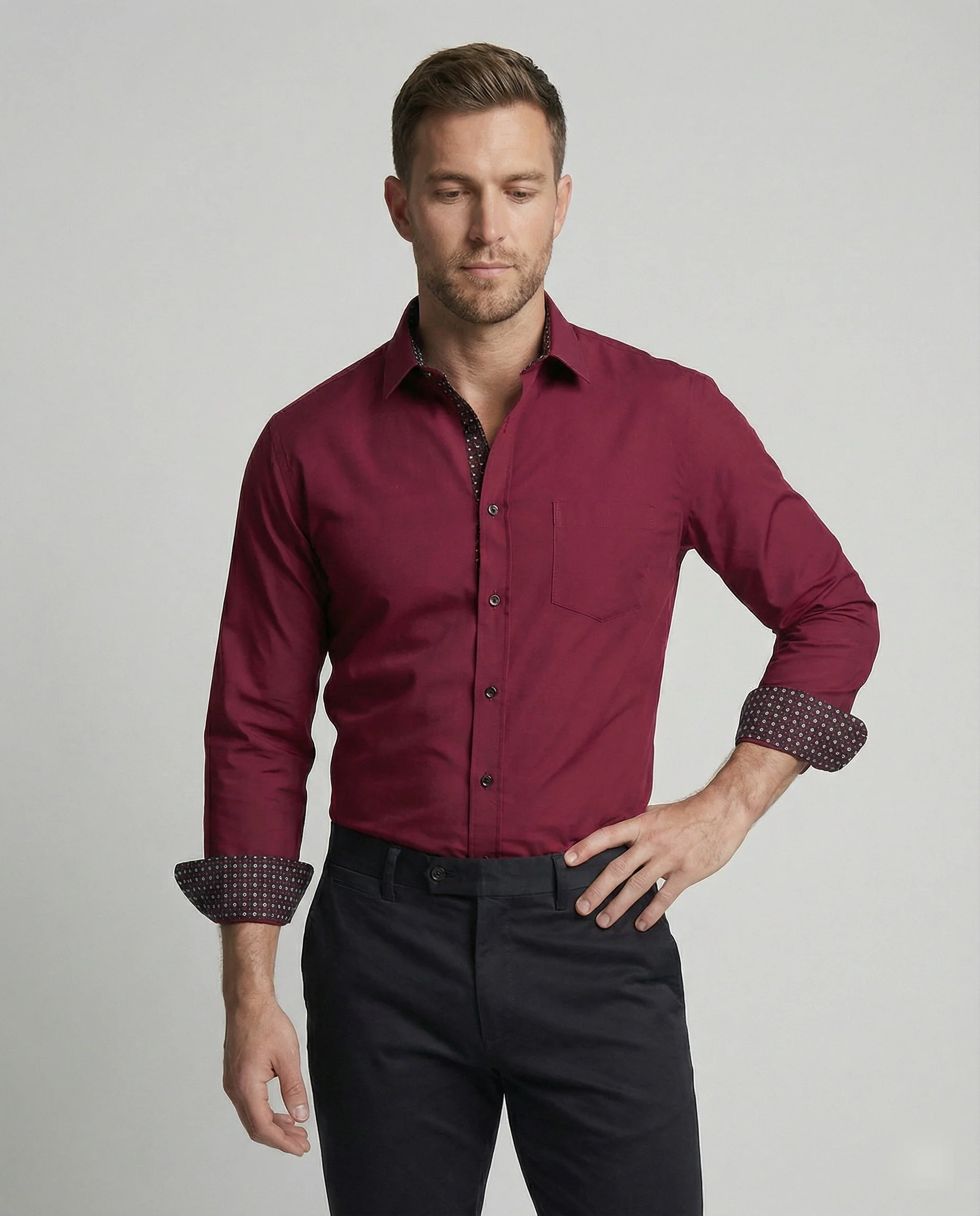 Herren Business Langarmhemd Tailliert - Image 13