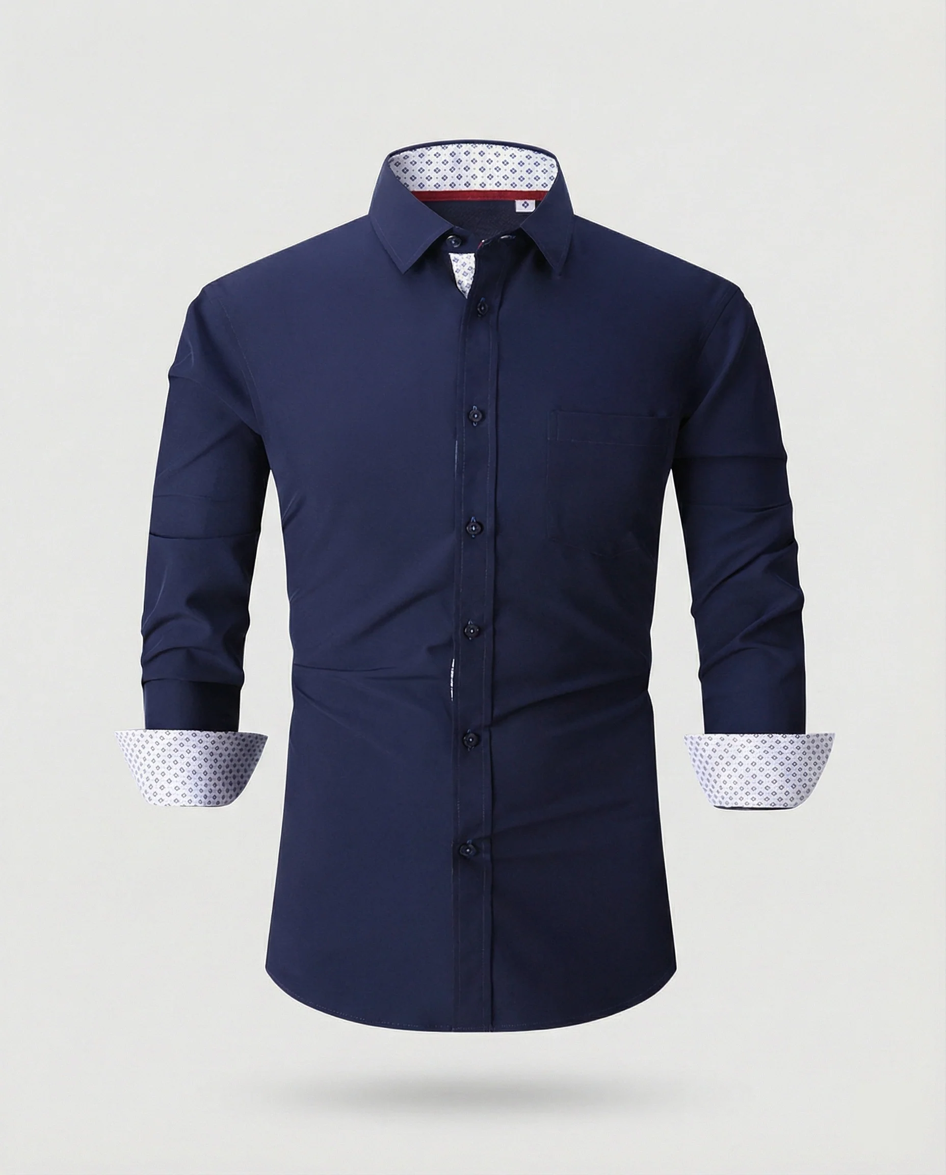 Herren Business Langarmhemd Tailliert - Image 5
