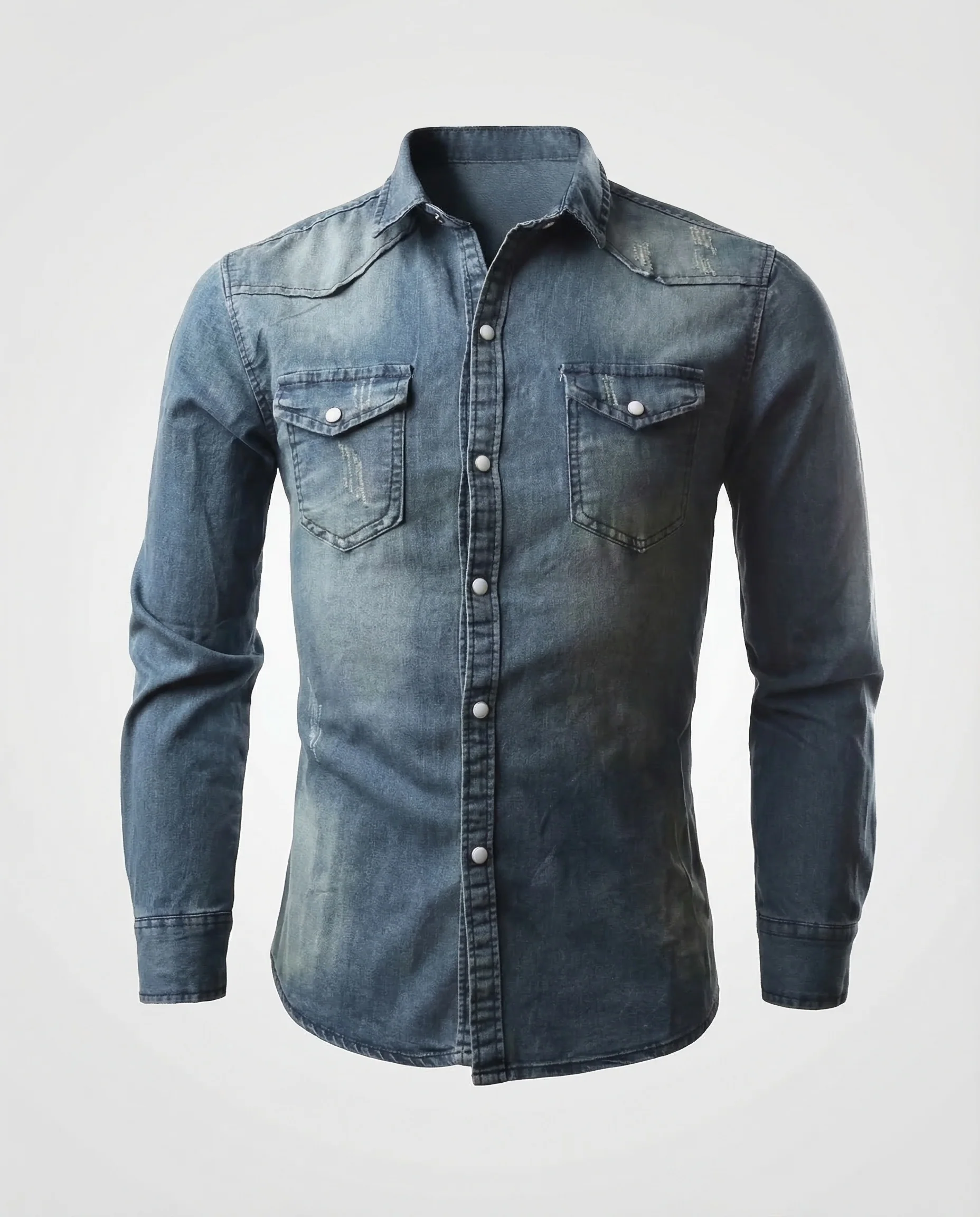 Herren Westernhemd Denim - Image 5