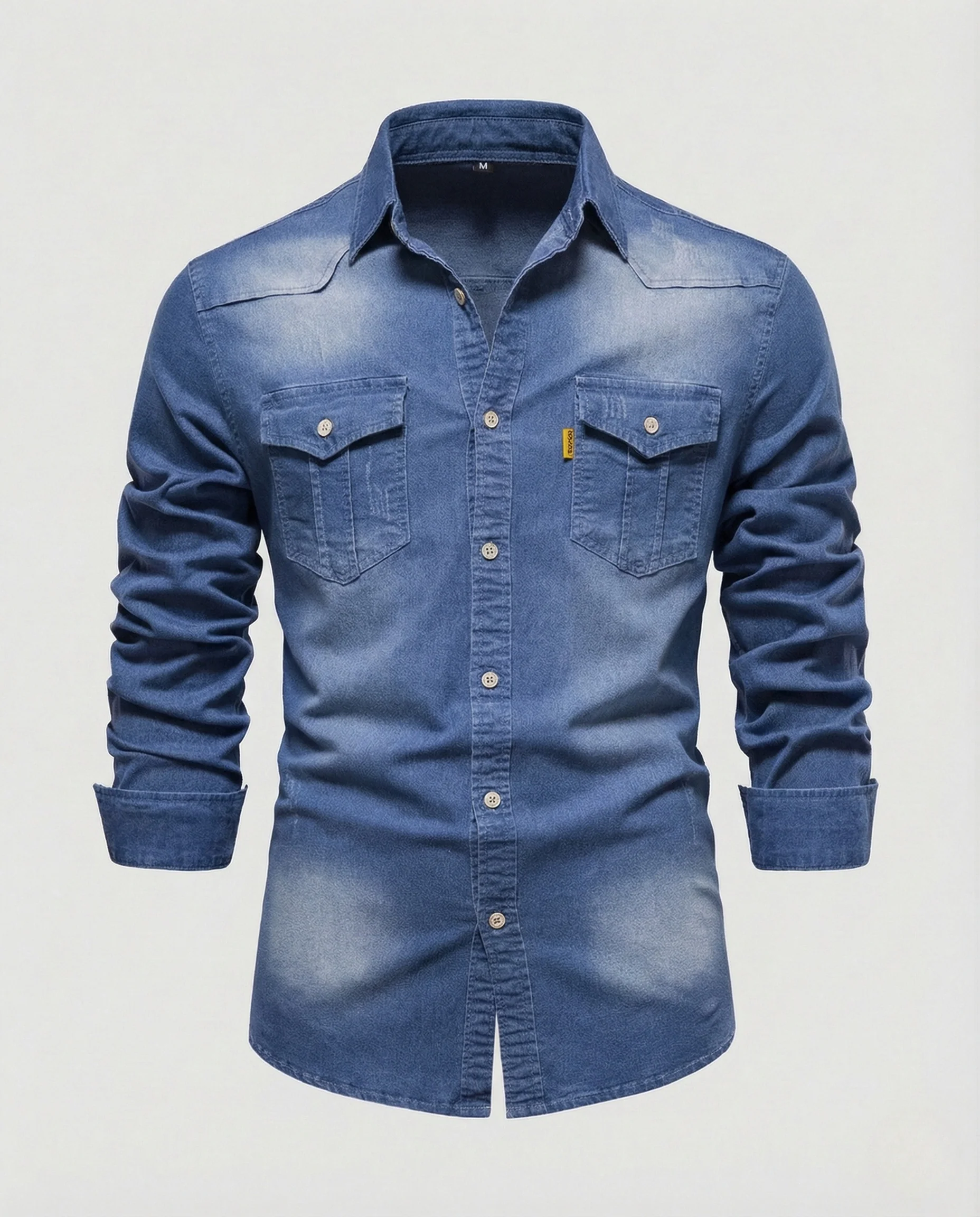 Herren Western Denim Hemd mit Brustklappen - Image 9