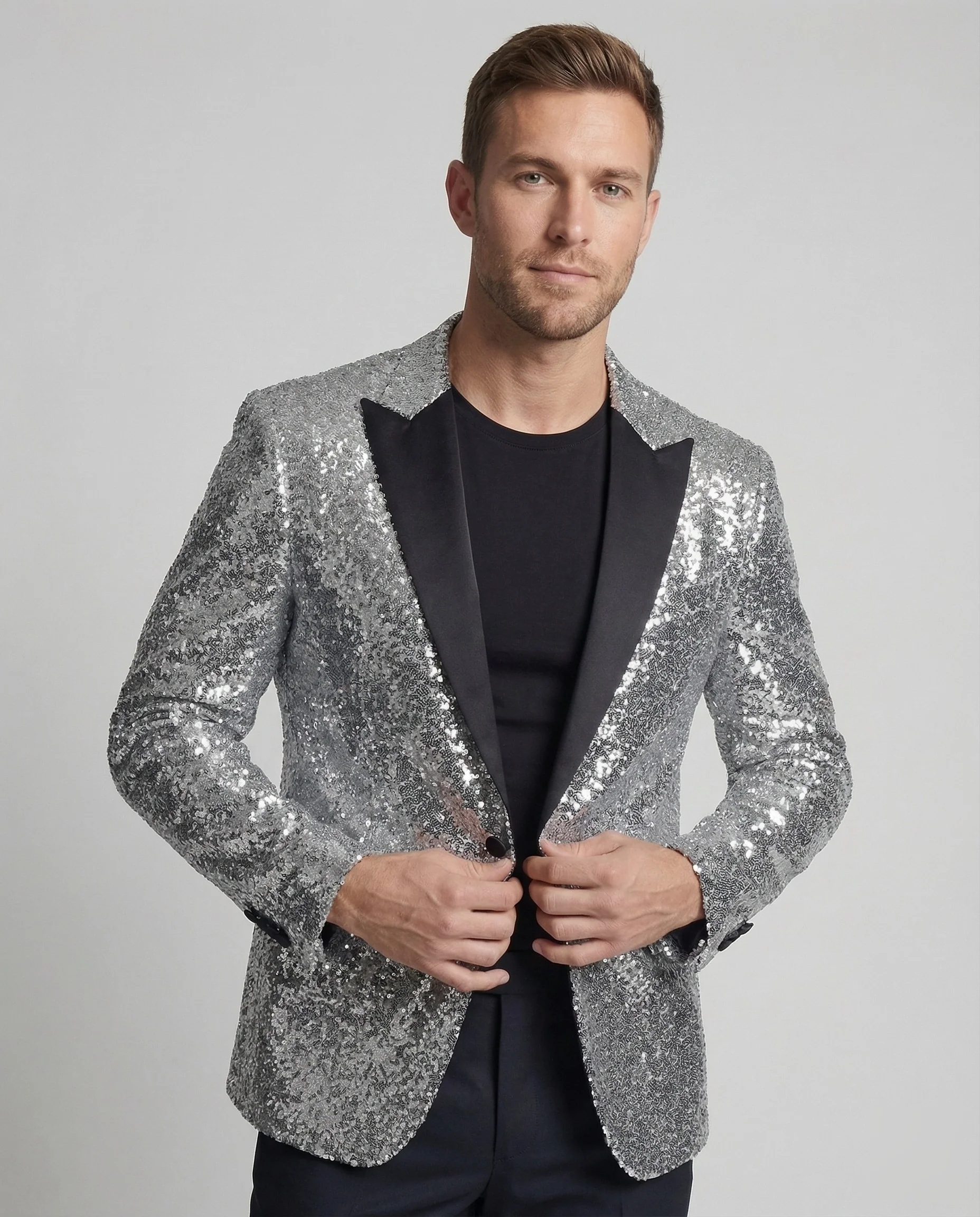 Herren Pailletten Sakko Abend - Image 2
