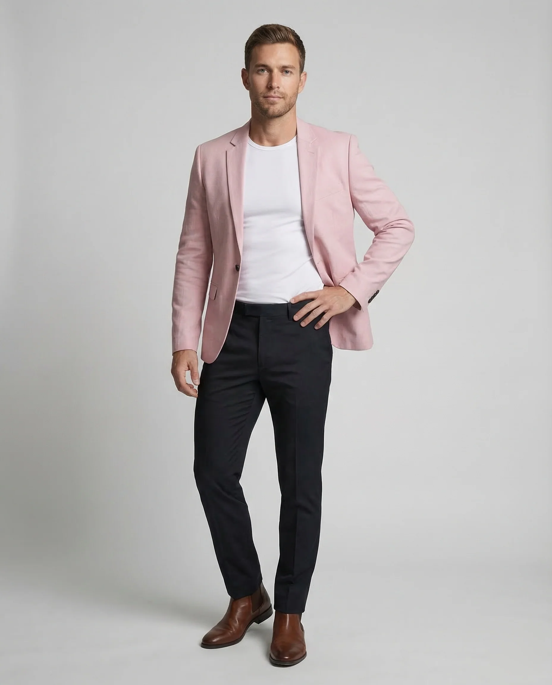 Herren Leinen Sakko Slim