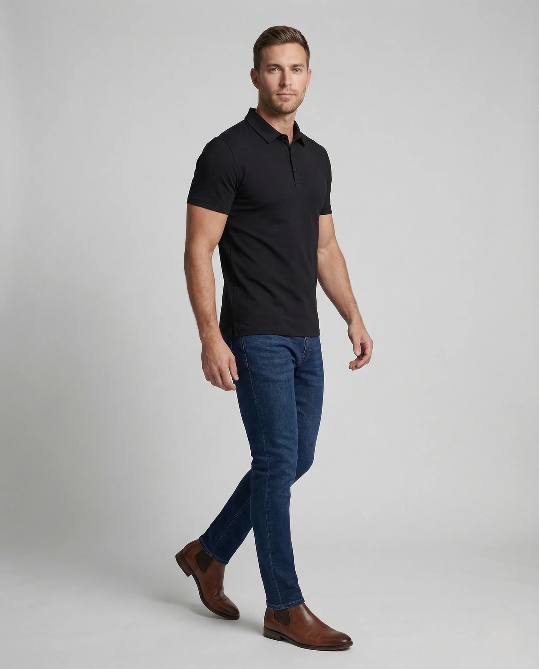 Herren Polohemd Slim Fit Baumwollmix
