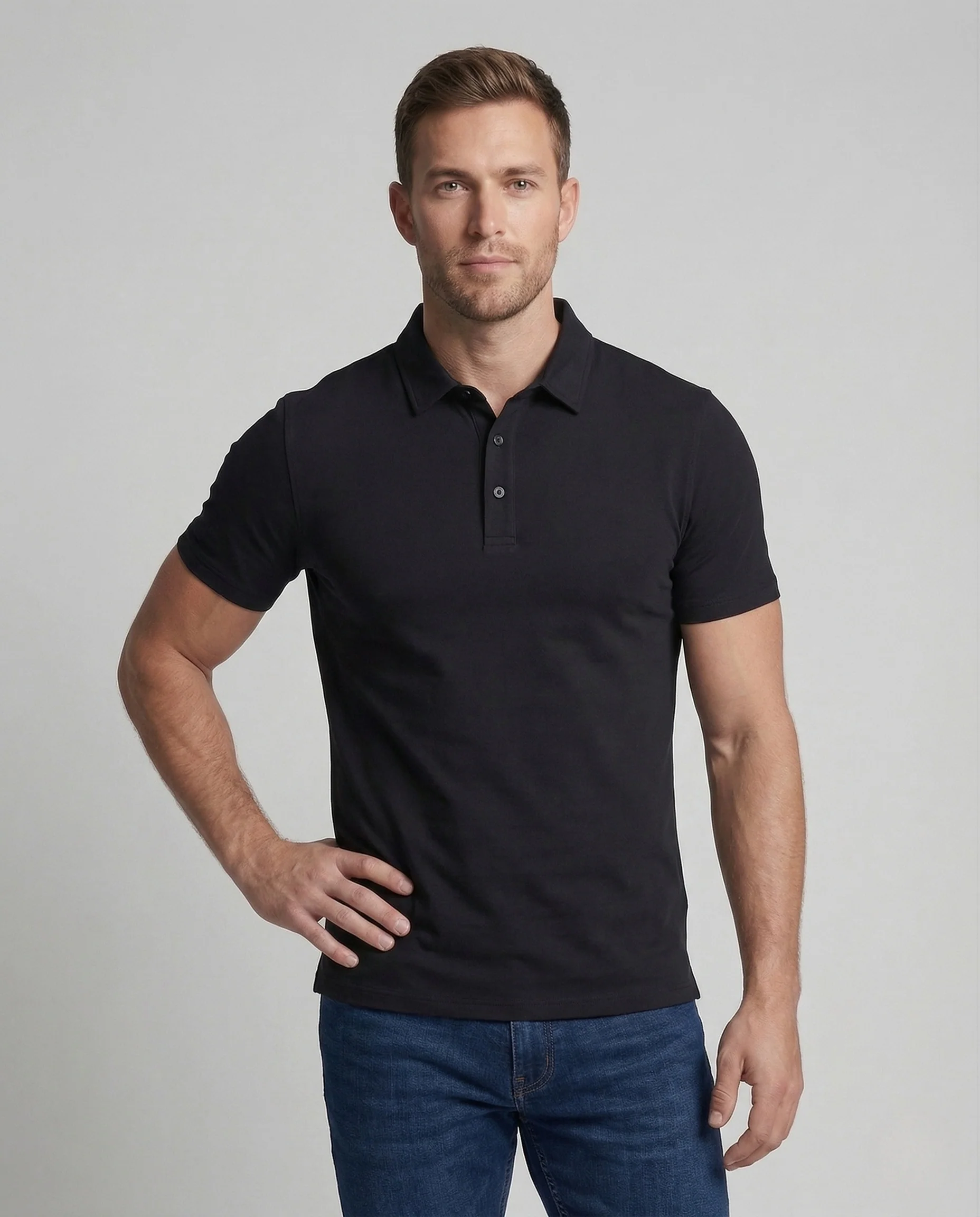 Herren Polohemd Slim Fit Baumwollmix - Image 2