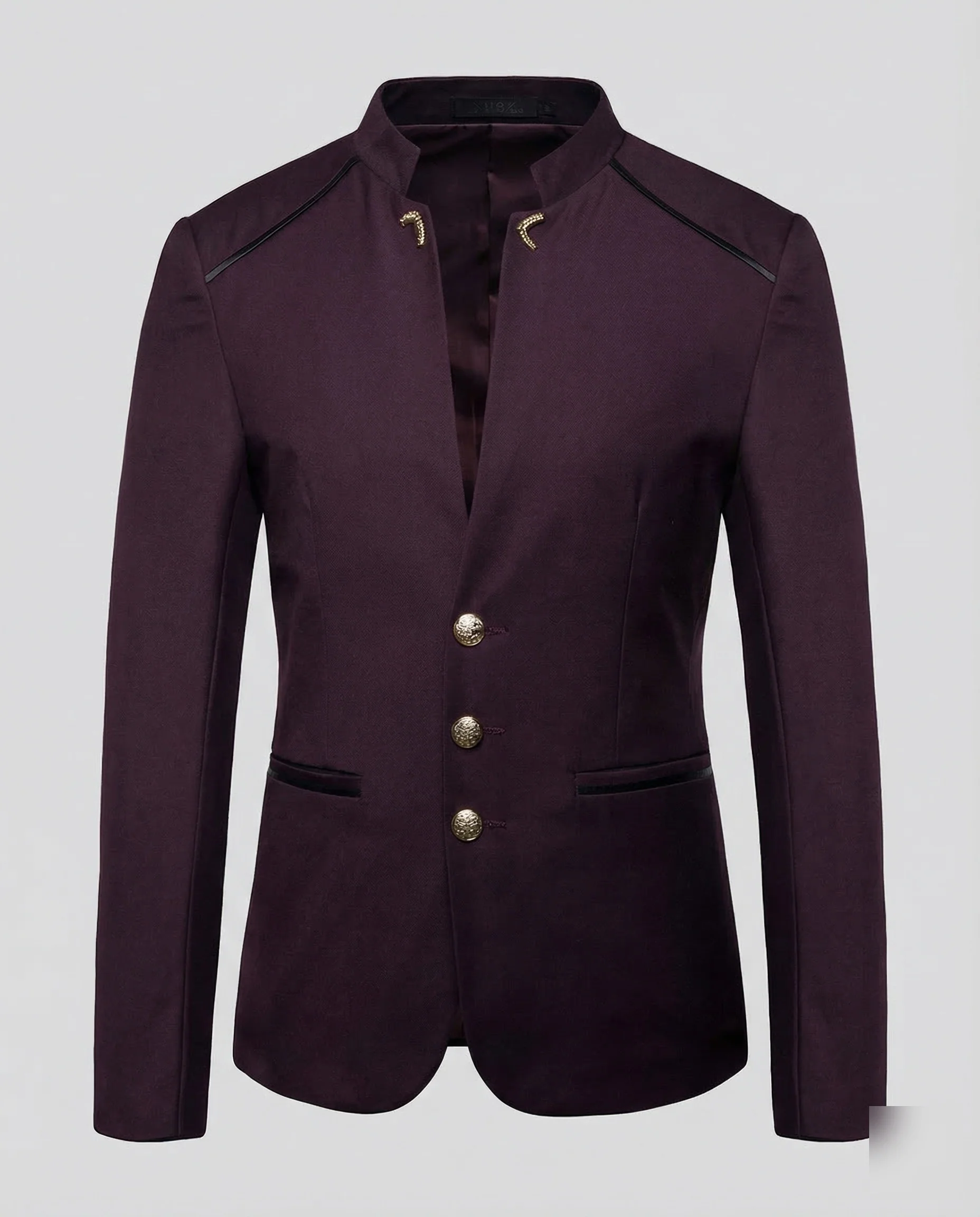 Herren Sakko Stehkragen Slim - Image 5