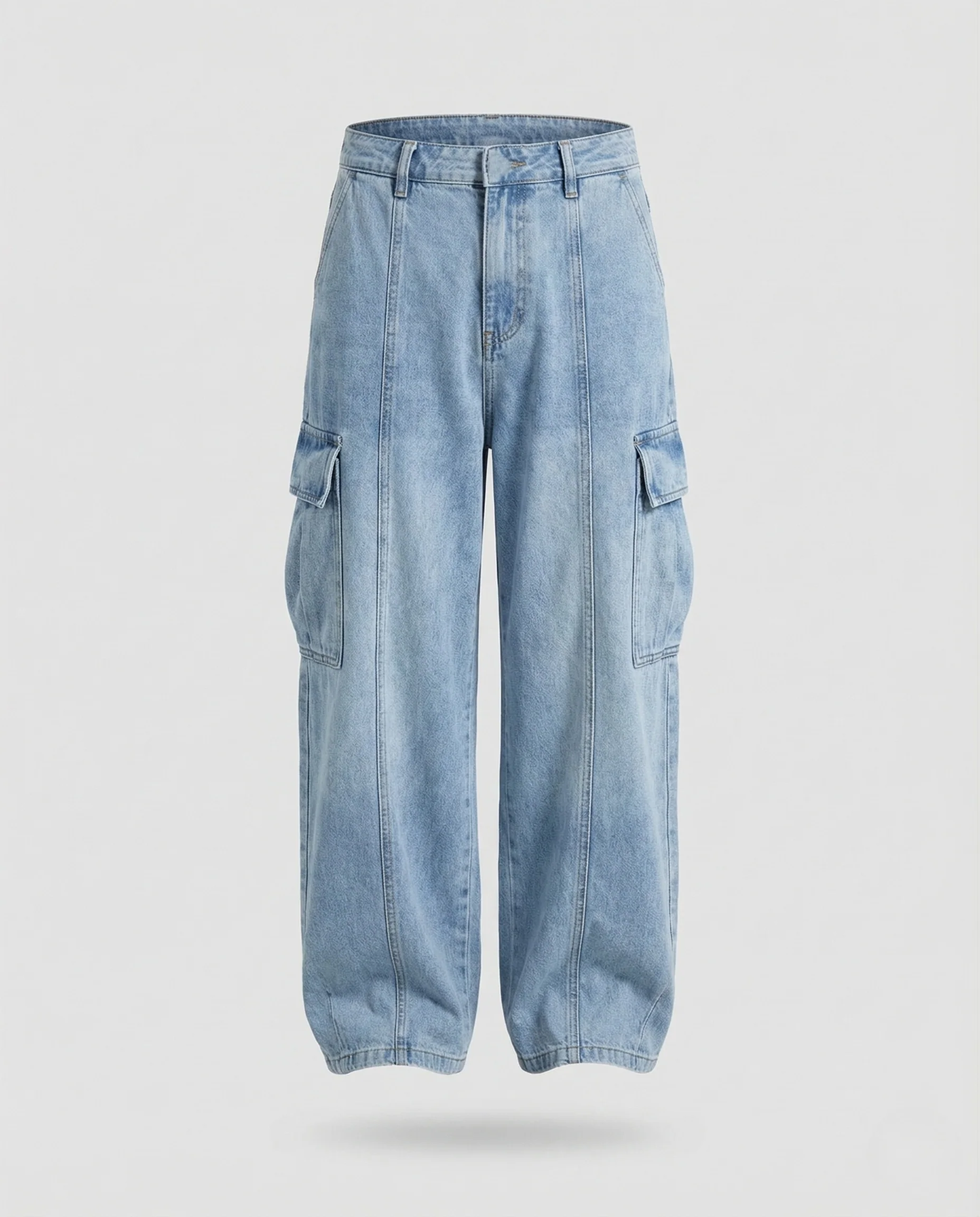 Herren Ultraweite Jeans Cargohose mit tiefem Schritt - Image 5