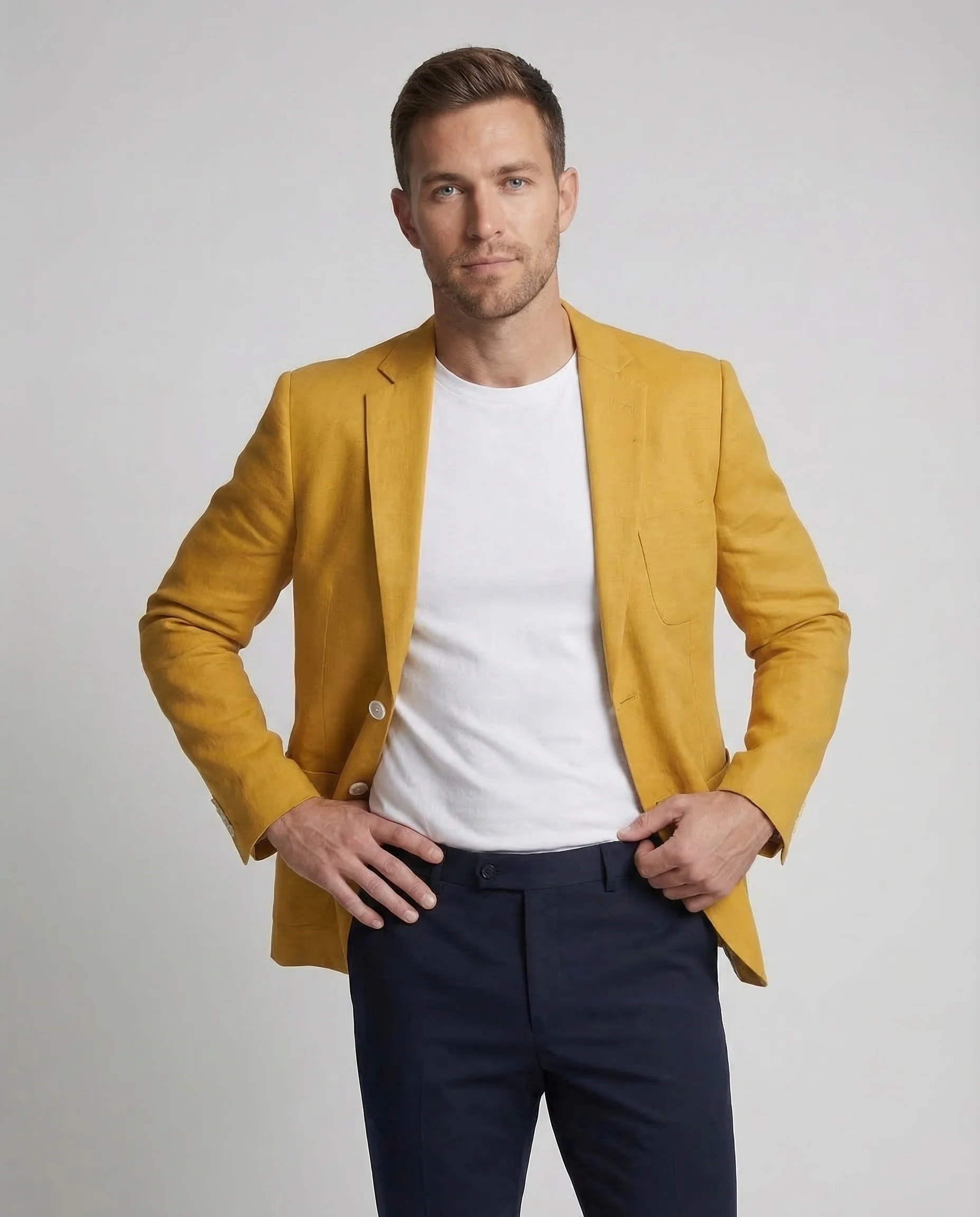Herren Leinen Blazer Sommer - Image 2