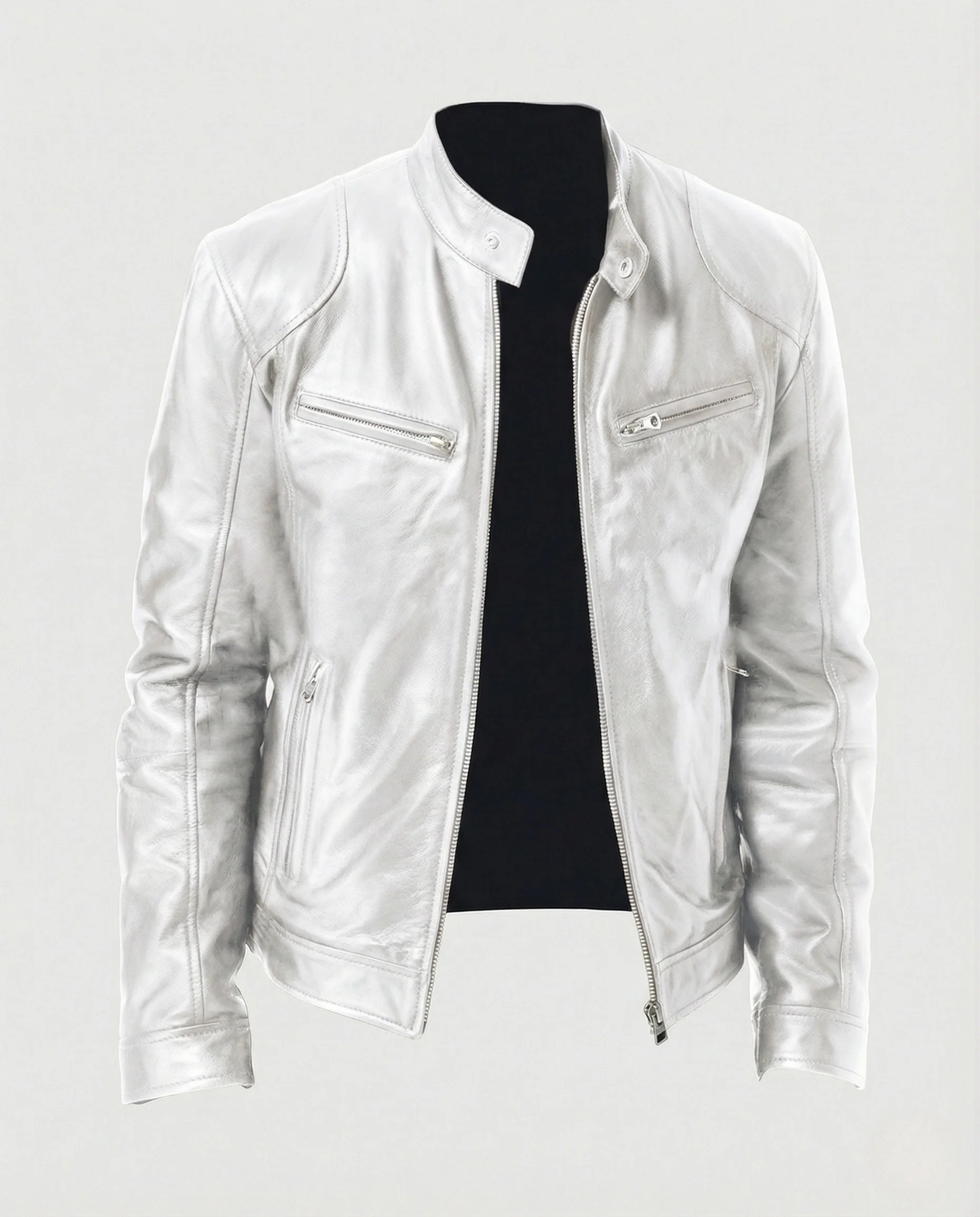 Herren Lederjacke urban mit Stehkragen - Image 7