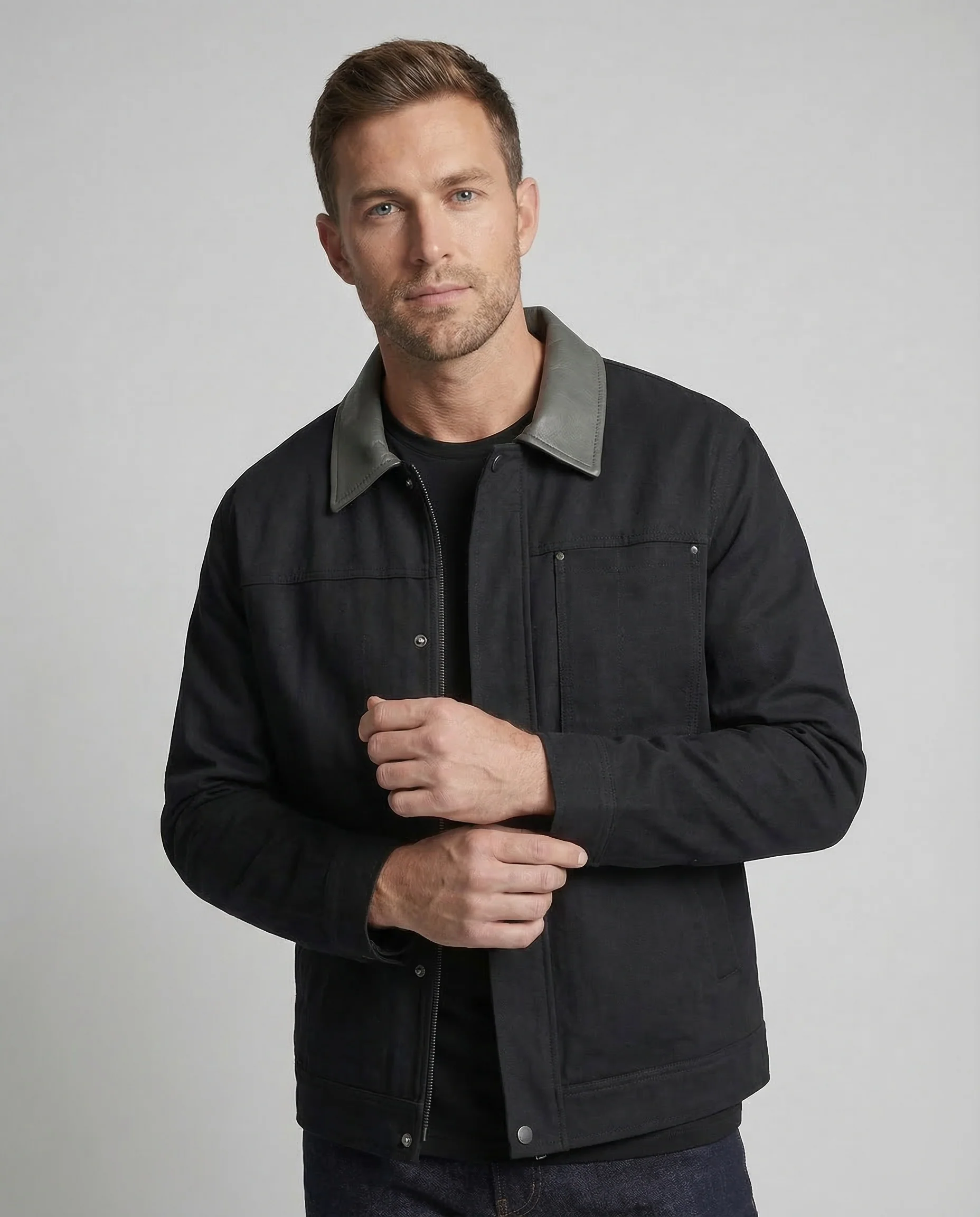 Herren Blouson Urban Lederkragen - Image 2