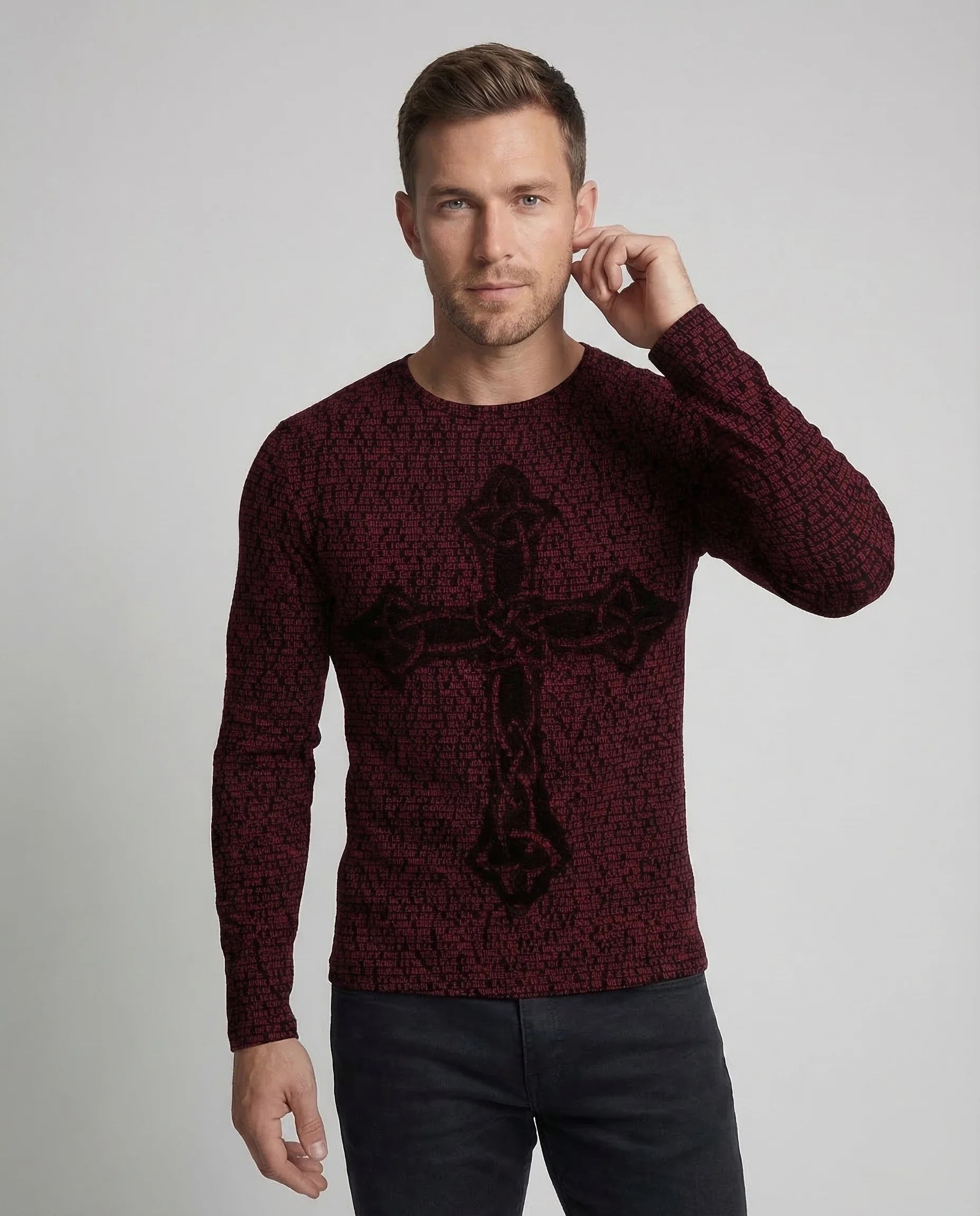 Herren Langarmshirt Print - Image 2
