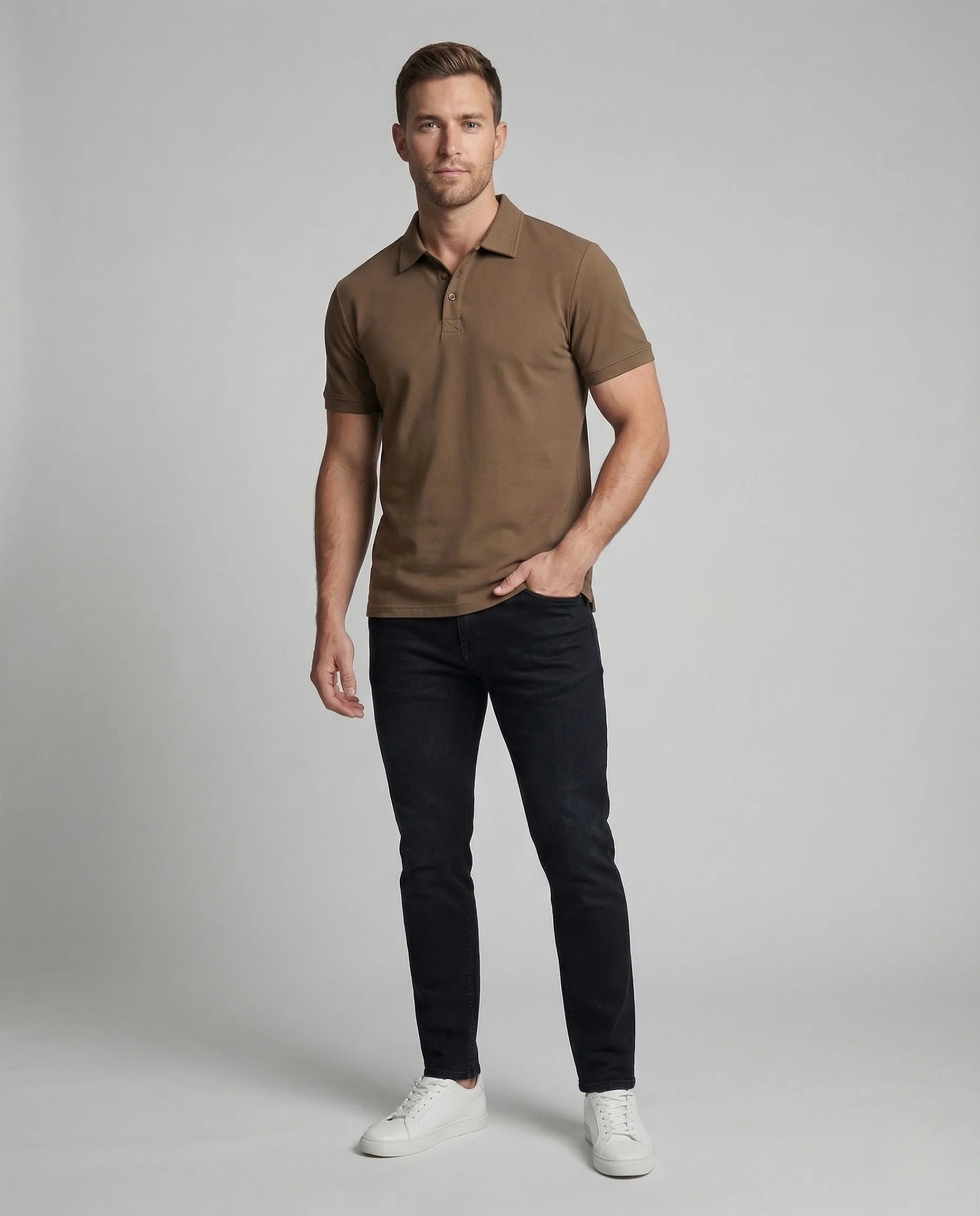 Herren Polohemd Casual mit offener Kante und lockerer Passform - Image 2