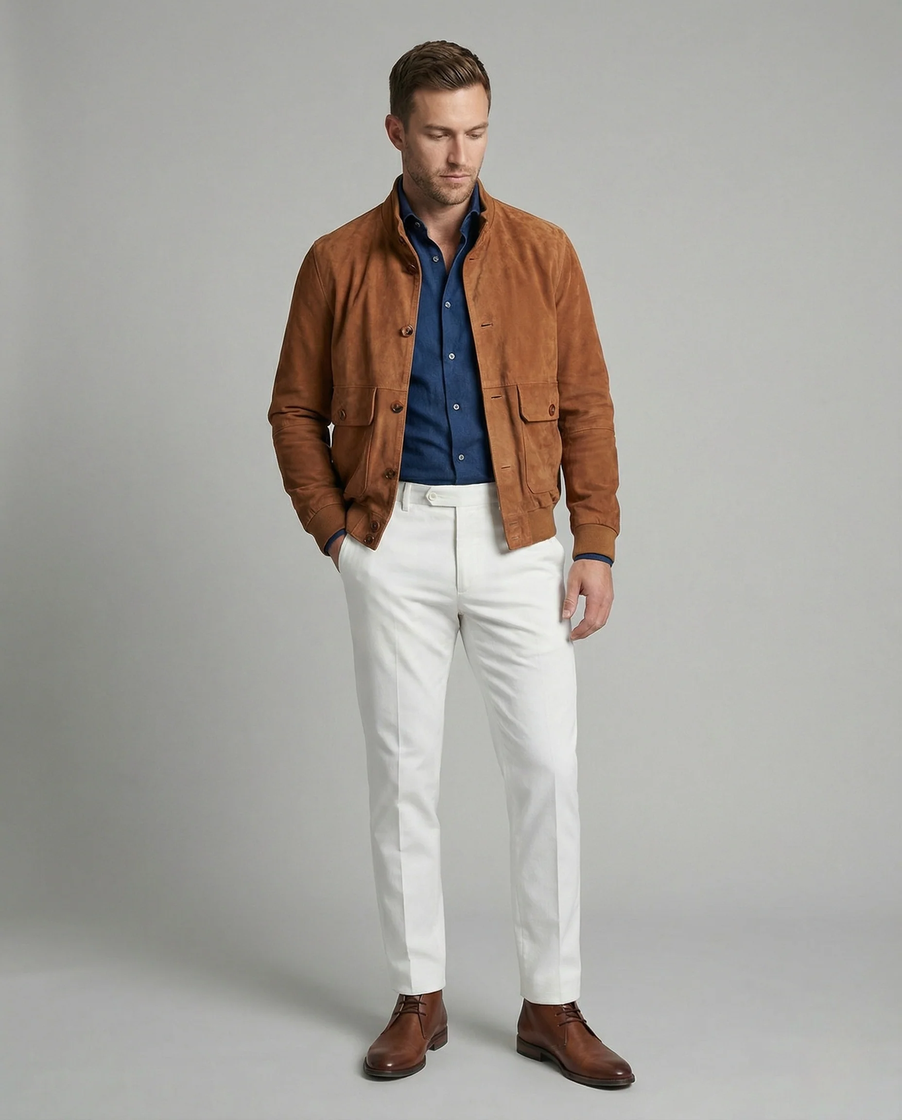 Freizeitkleidung Herren Velours Harrington