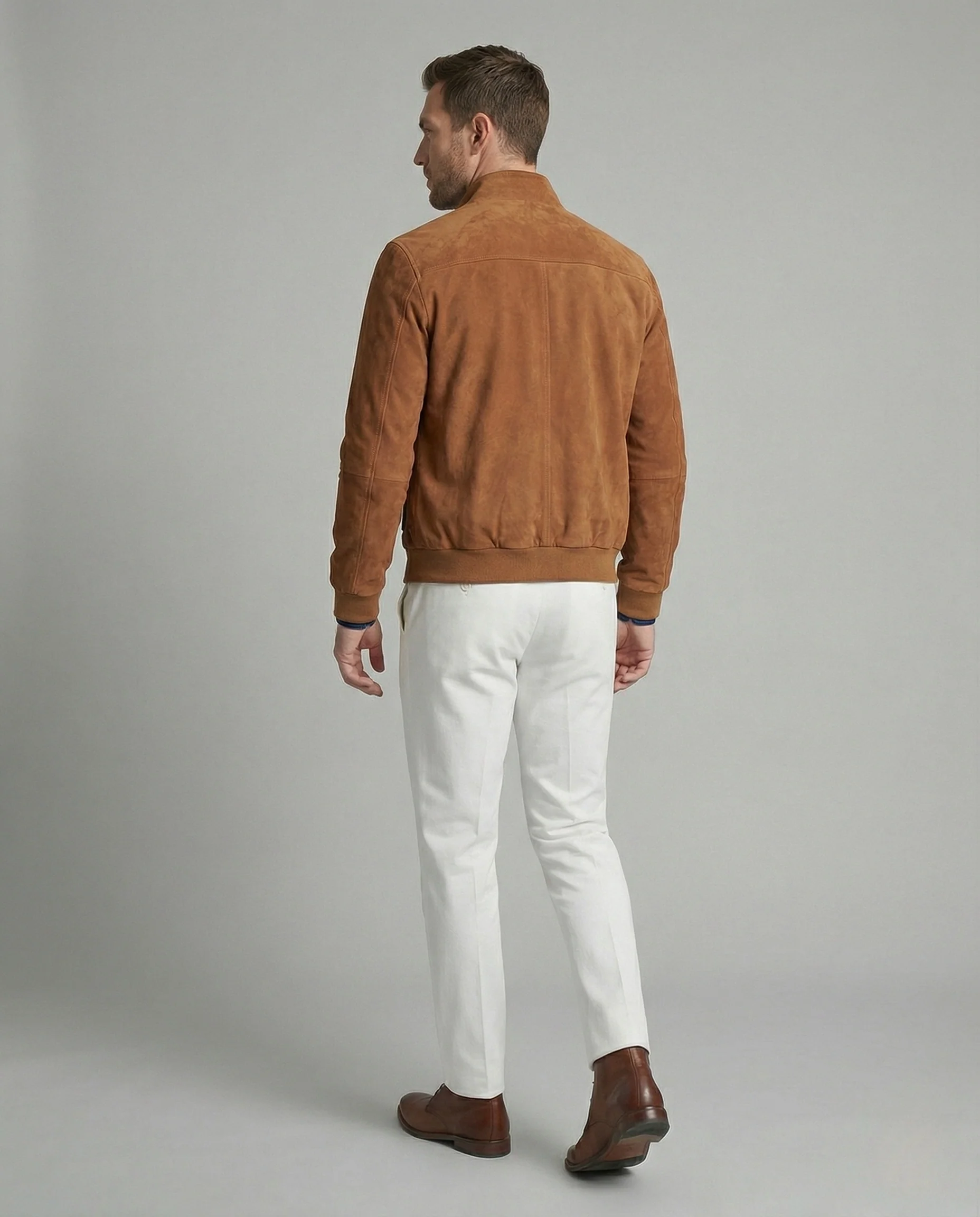 Freizeitkleidung Herren Velours Harrington - Image 4