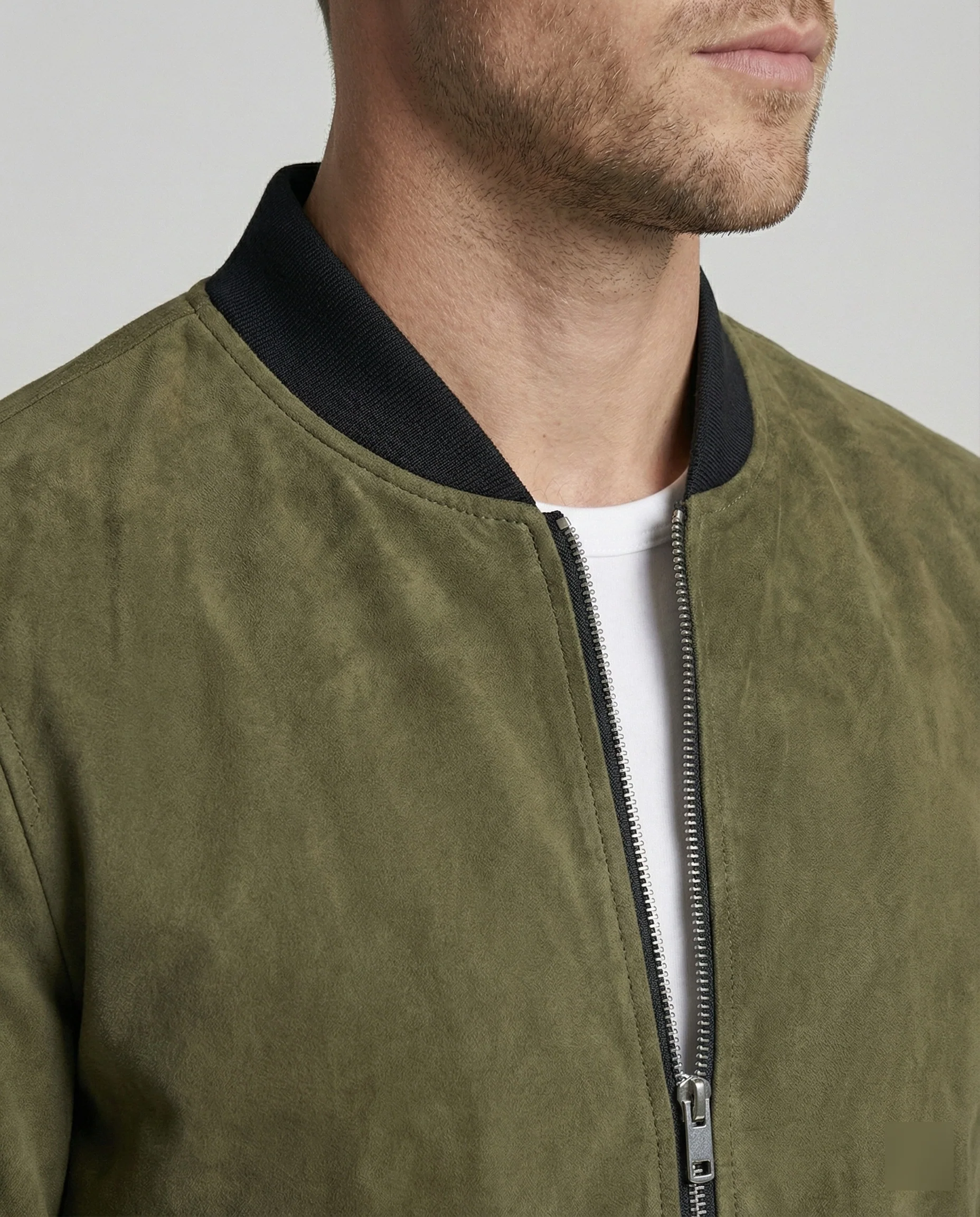 Freizeitkleidung Herren Velours Bomberjacke - Image 4
