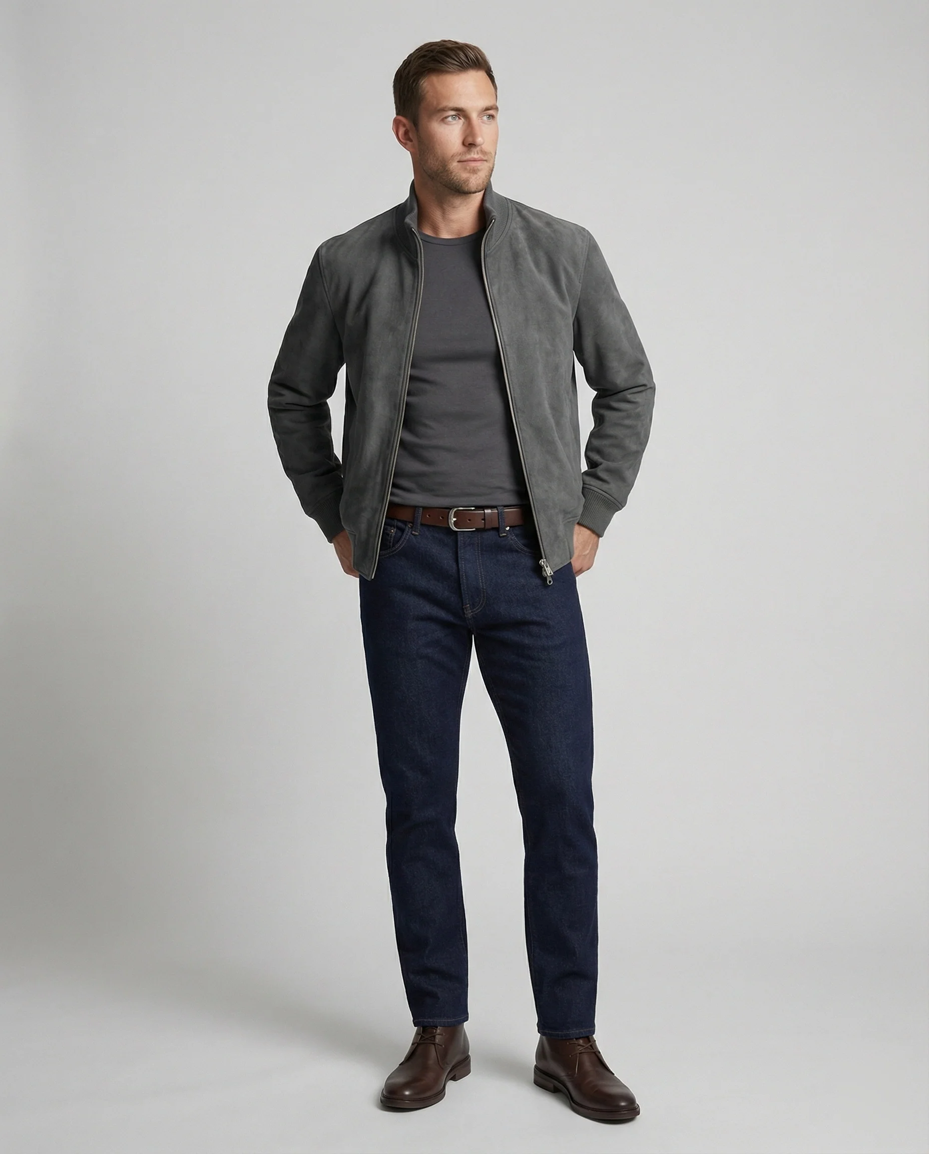 Freizeitkleidung Herren Bomberjacke Lederoptik - Image 7