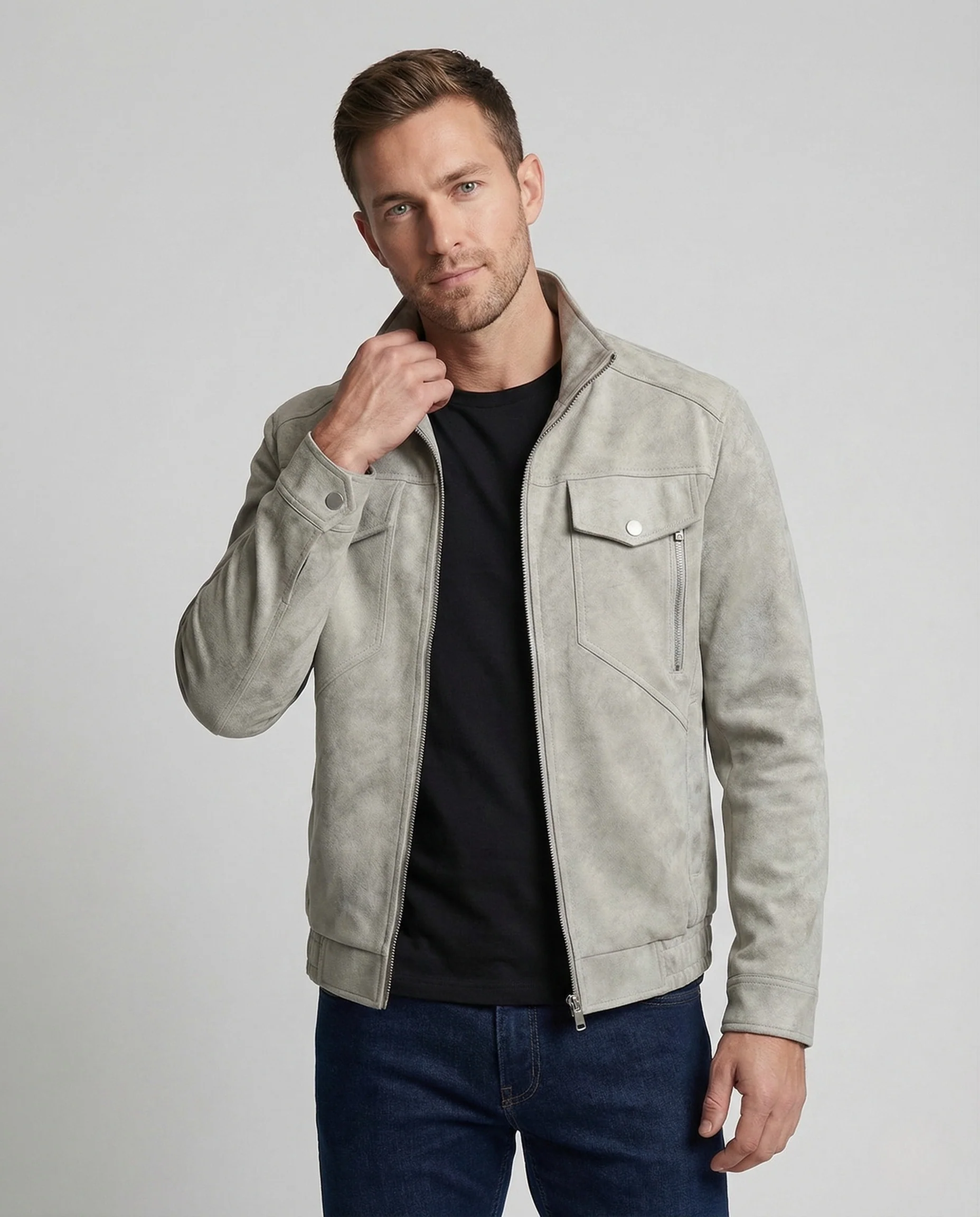 Herren Velours Utilityjacke - Image 2